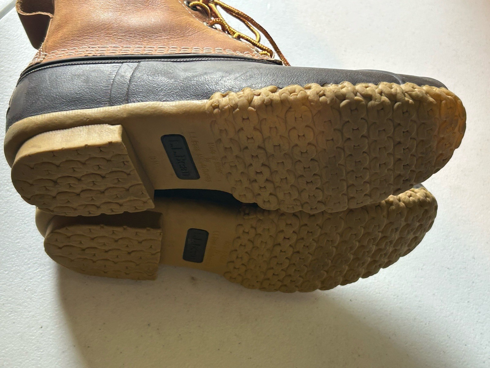 LL BEAN Boot Women’s Waterproof Duck Size 8M Brown 8″ Leather Made in the USA!