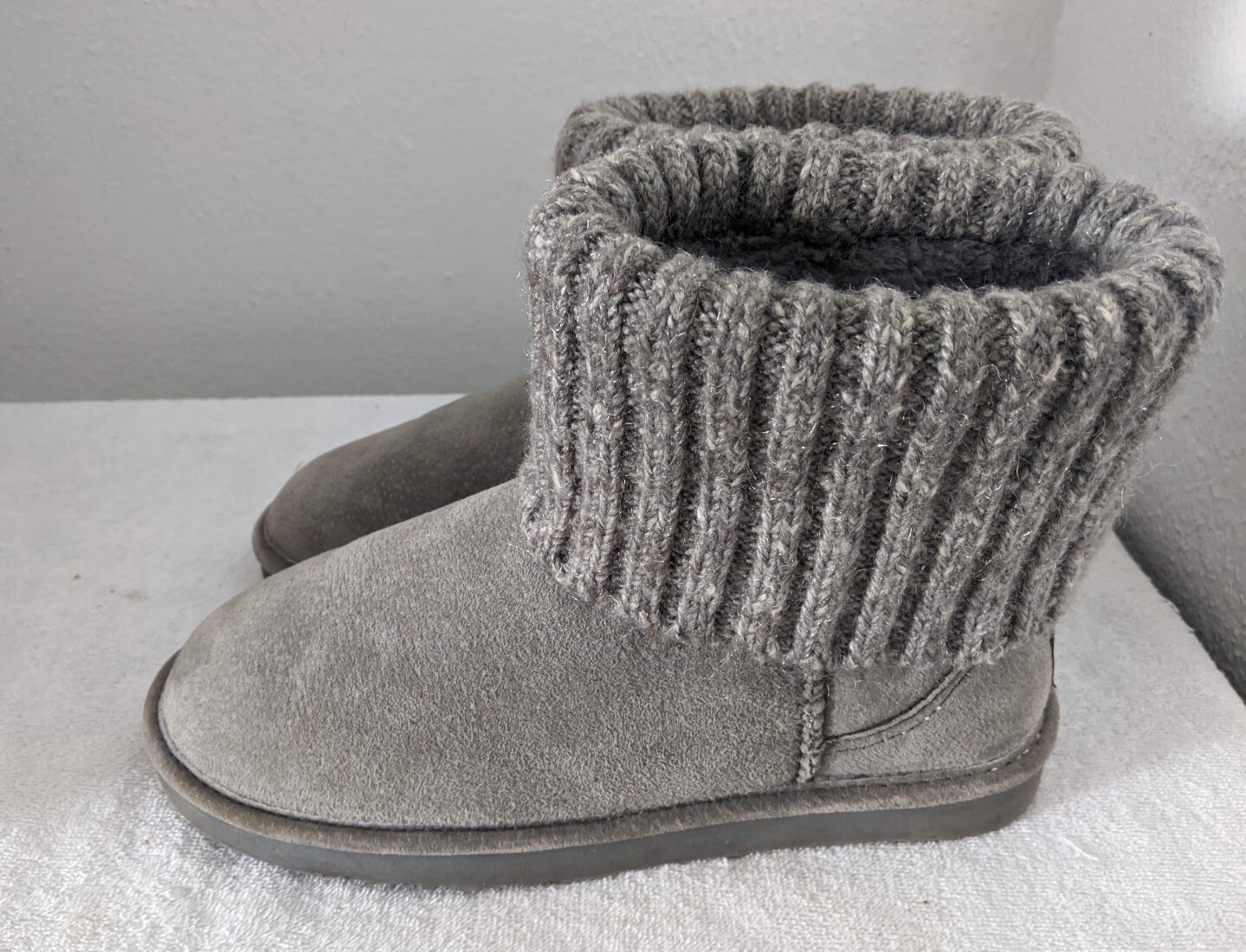 Lam Empire Women’s Suede & Knit Ankle Boots Gray No Size See Pictures Below