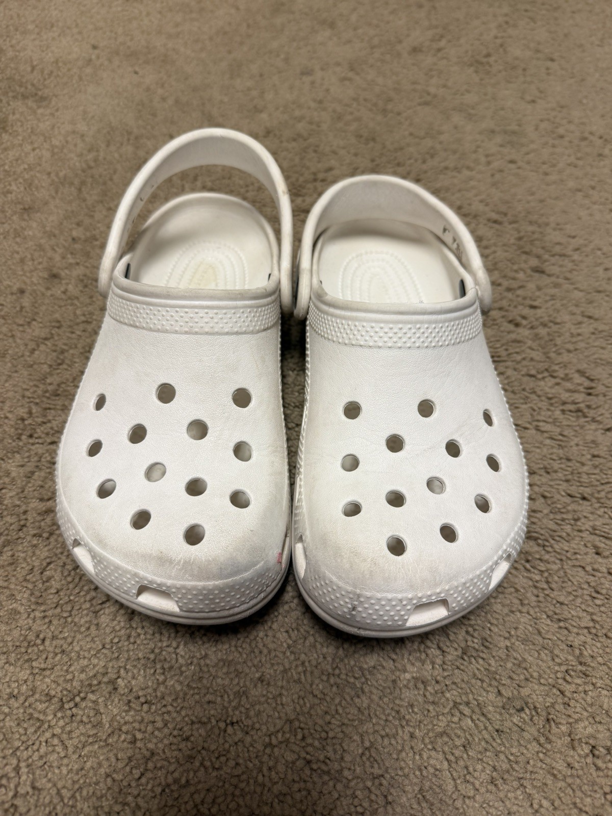 White Crocs Classic Clog Unisex Men sz7 Women Sz 5 Slip On Water Shoes 10001