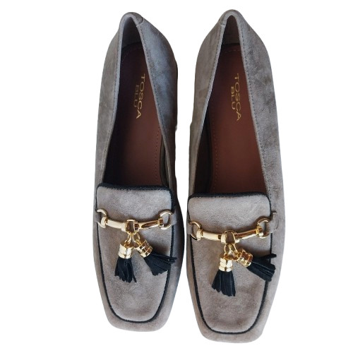 WOMEN’S LOAFER – ANAIS SUEDE LEATHER WITH ROUGH TASSEL BLUE