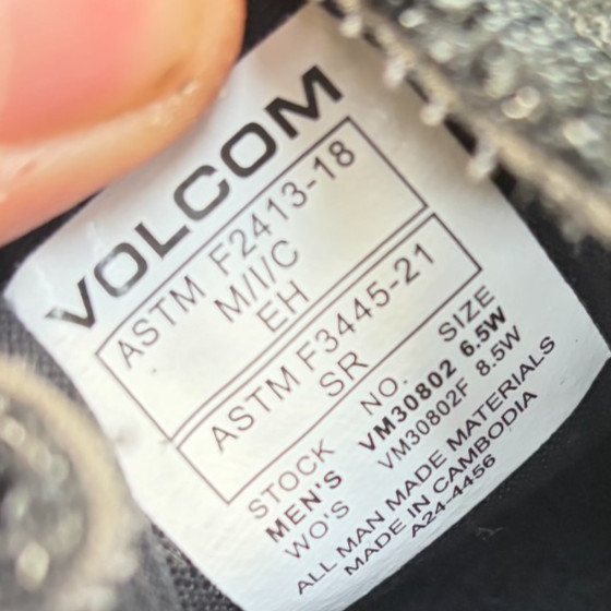 Volcom Chill Womens Size 8.5D Black Composite Toe Safety Work Slip-On Shoes