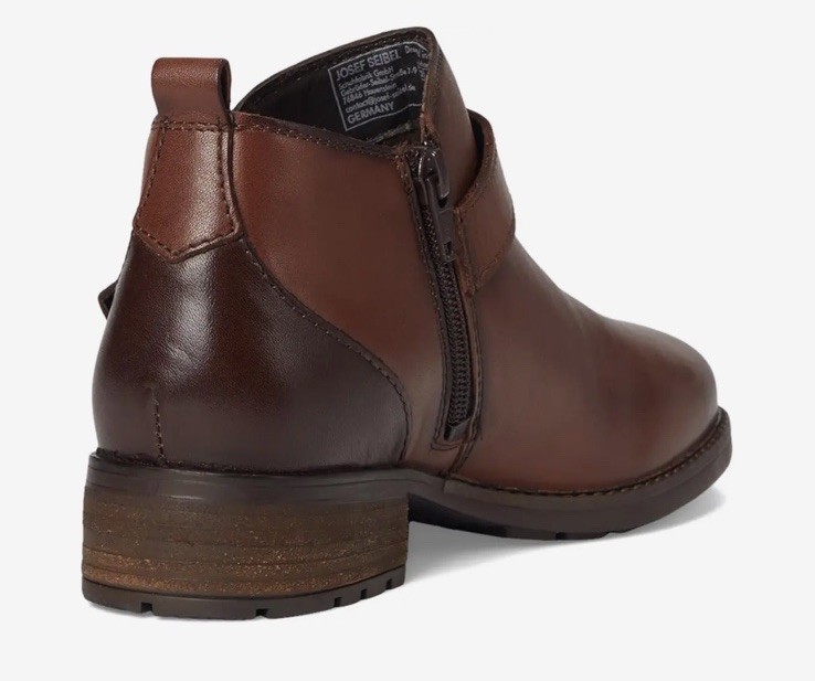 New Josef Seibel Kate 10 Sz 9.5 EU 41 Ankle Boots Castagne Brown Leather $170