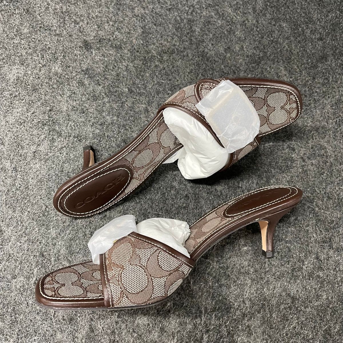 COACH Margot Signature Jacquard Sandals Women’s Size US 7.5 B Oak