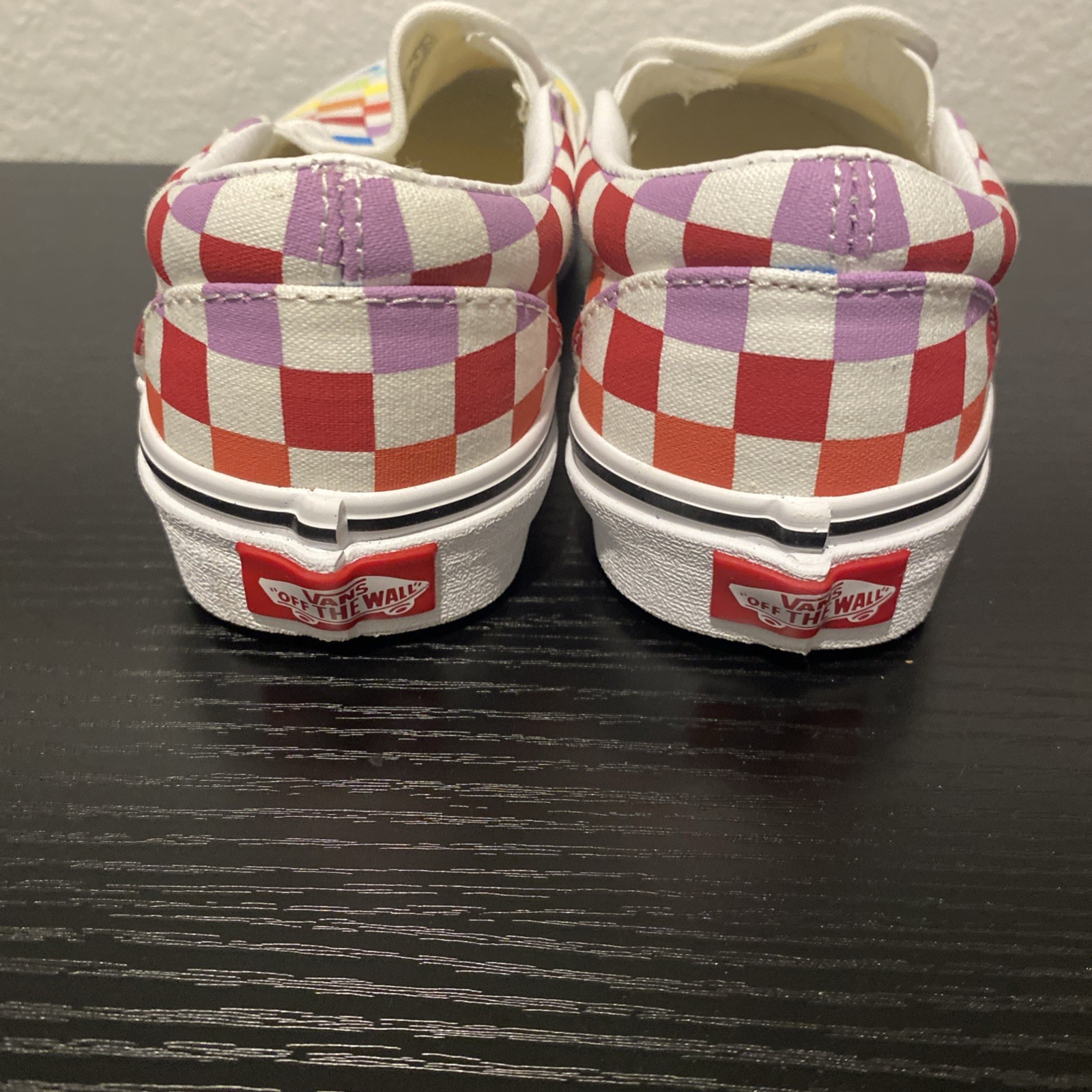 Size 5 US Women- VANS Classic Slip-On Multicoloured Rainbow Checkered