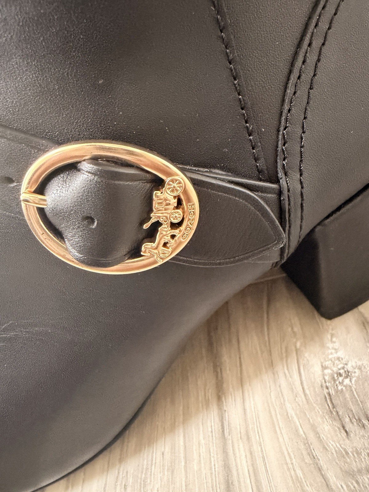 Coach Nadia Black Leather Ankle Bootie Zip Pointed Toe Women’s US 7.5B G5304