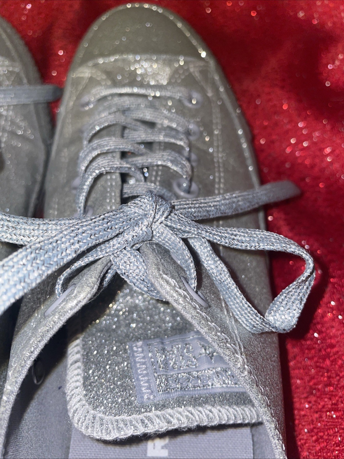 Converse Chuck Taylor All Star Sneaker Silver Glitter M11/W13 Glitzy Wedding