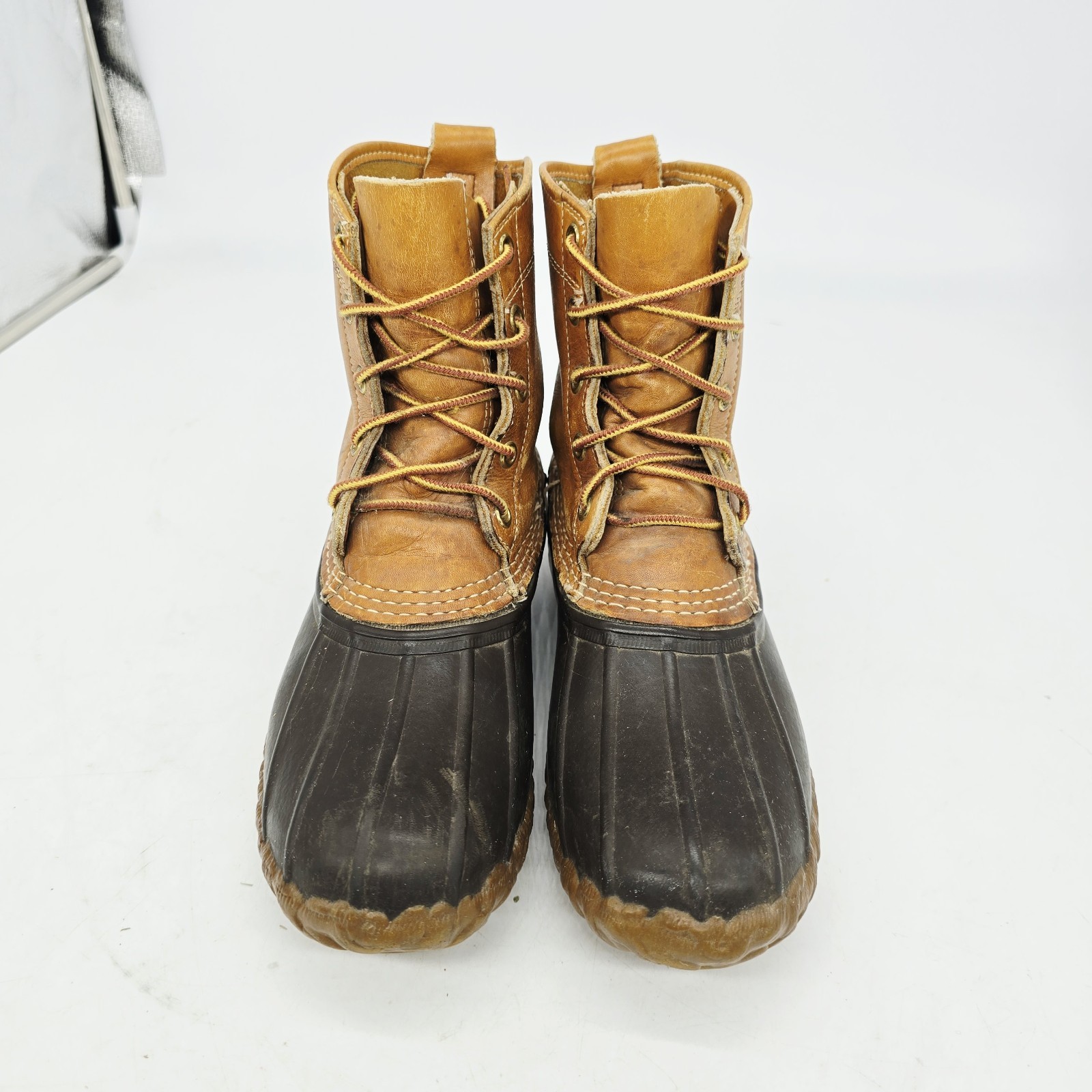 VTG LL Bean Boots Womens 7 Maine Hunting Shoe Unlined Made In USA Leather Brown
