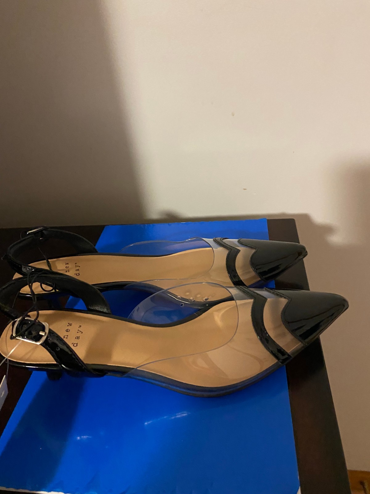 BRAND NEW WOMEN’S SIZE 7 A NEW DAY BLACK ELEANOR SLINGBACK KITTEN HEELS