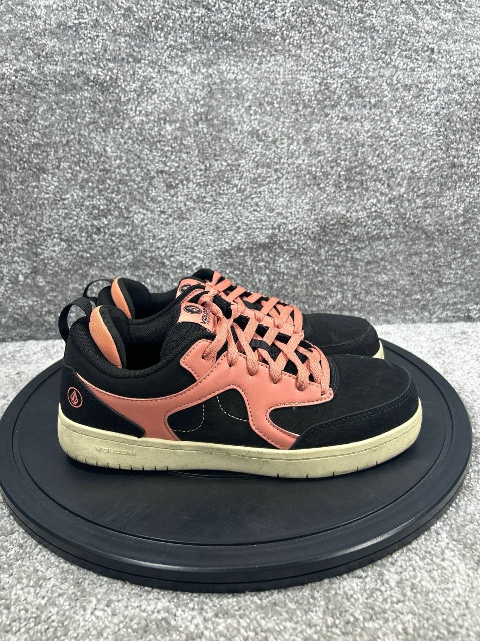 Volcom Shoes Women Size 8 Vitals Steel Toe Work Black Clay Orange Nubuck Sneaker