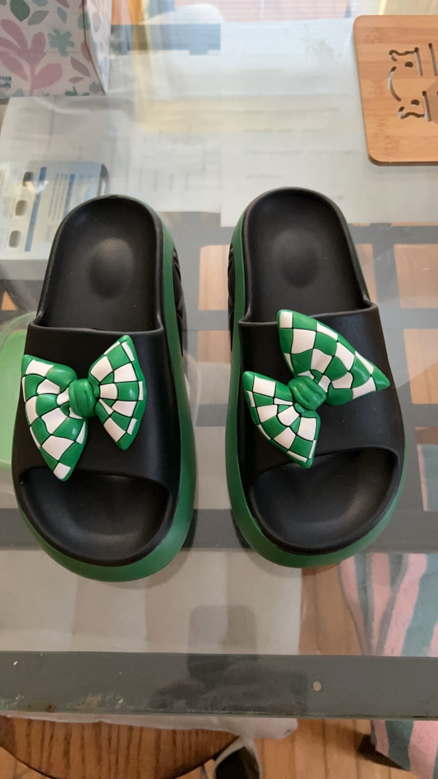 EVA Non-slip Unisex Slippers Non-Slip Soft- Green Label Size 36-37 US 5.5-6