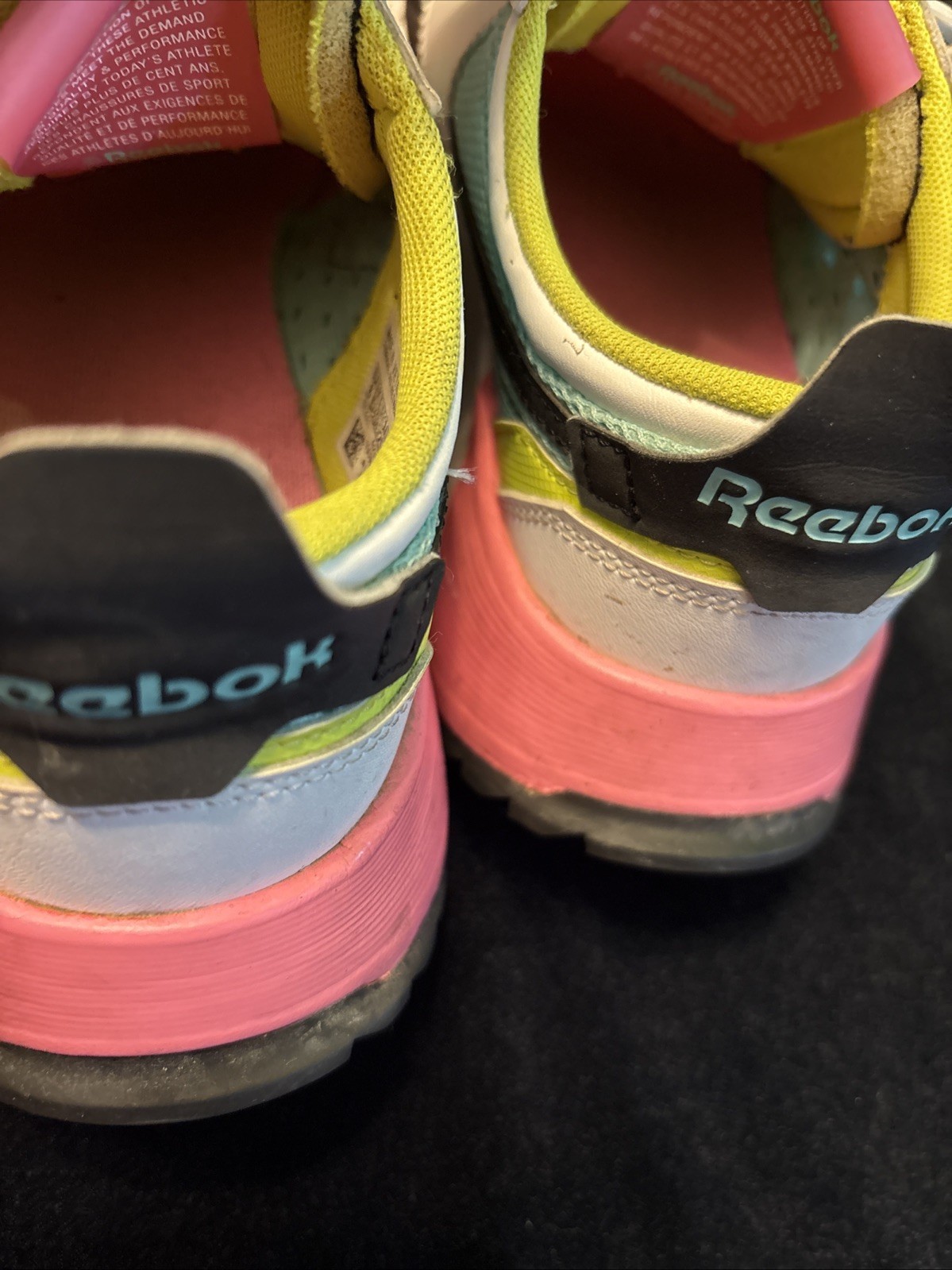 Reebok Legacy Running Shoes White Pink Green Black US Size 8