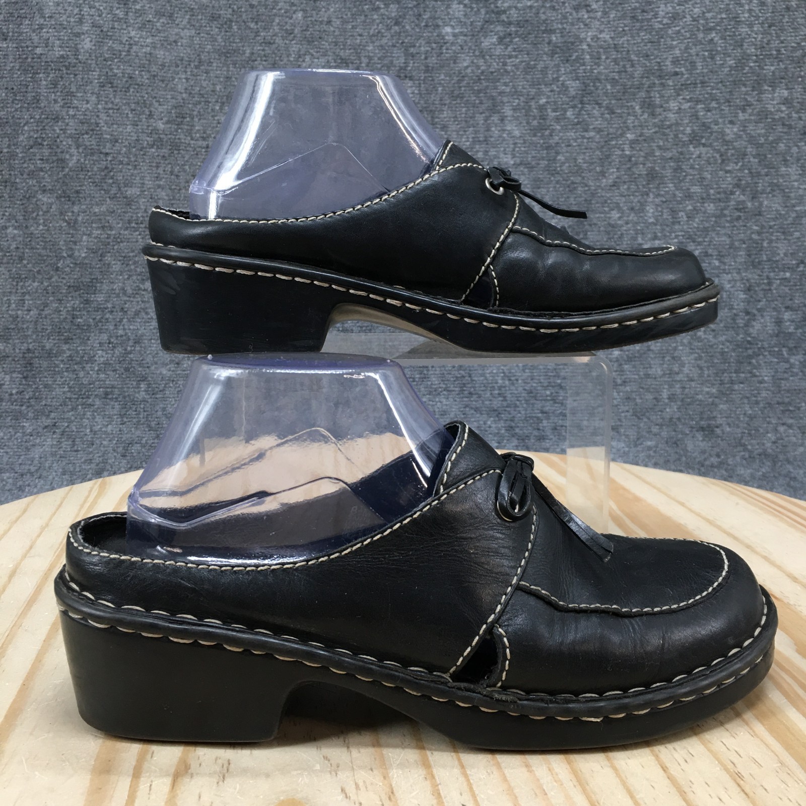 Euro Step Santa Ana Shoes Womens 8.5 Mule Clogs Block Heels Leather Black