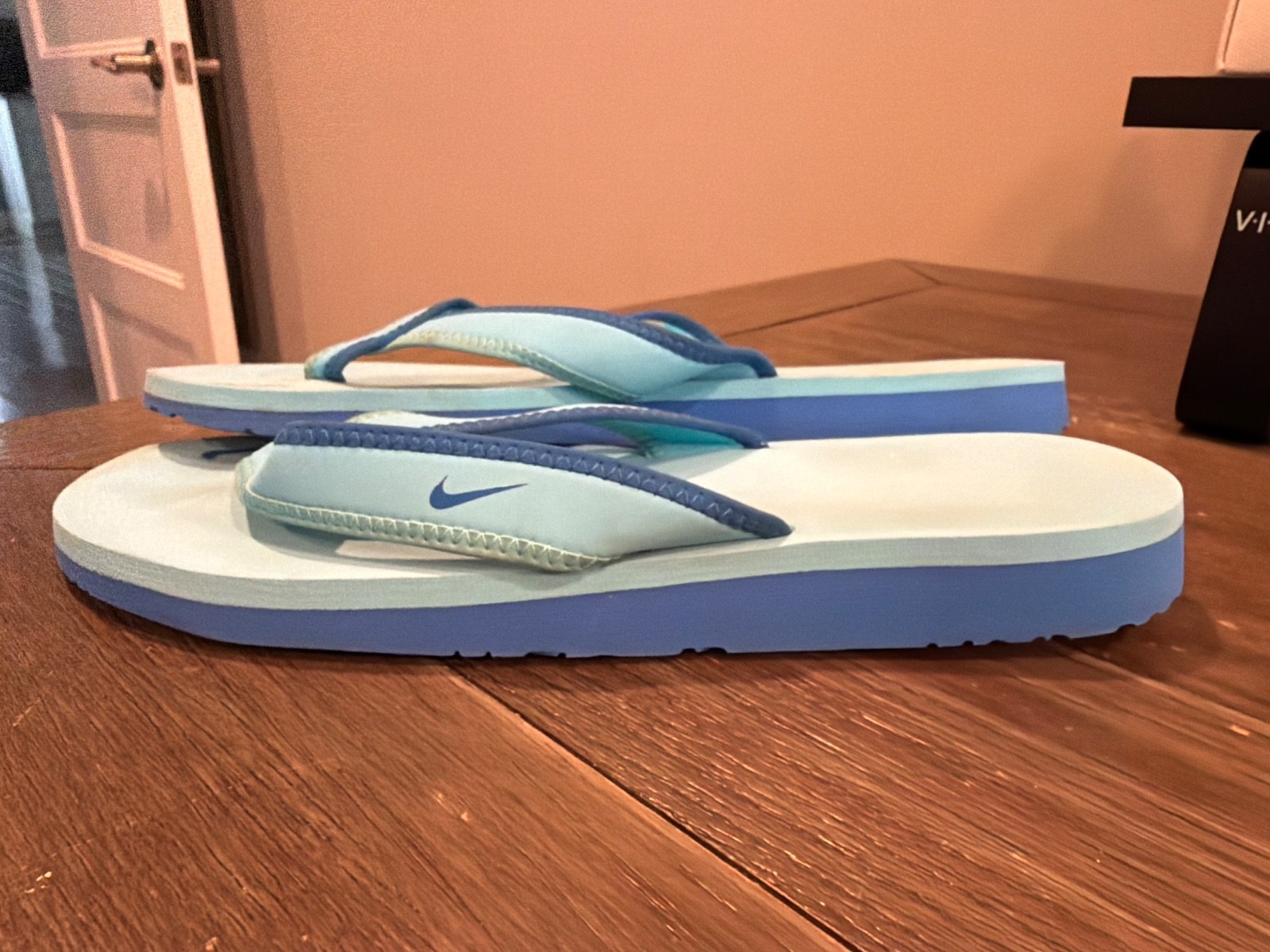 NIKE Celso South Beach Blue Flip Flop Thong Sandal Slip-On Slide 2014 Women’s 10
