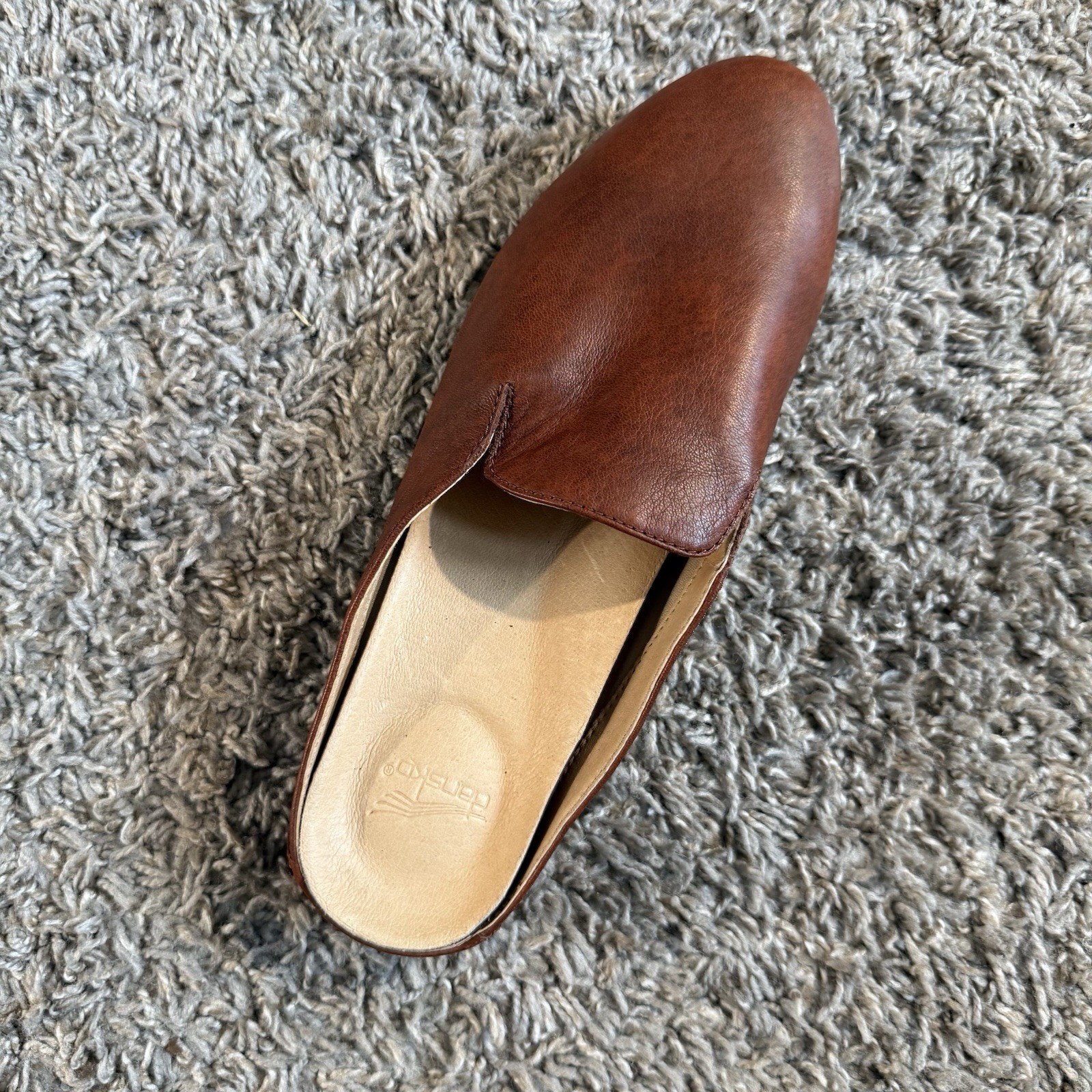 Dansko Lexie Women’s Size 38 Slip On Mules Brown Nappa Leather Sandals Comfort