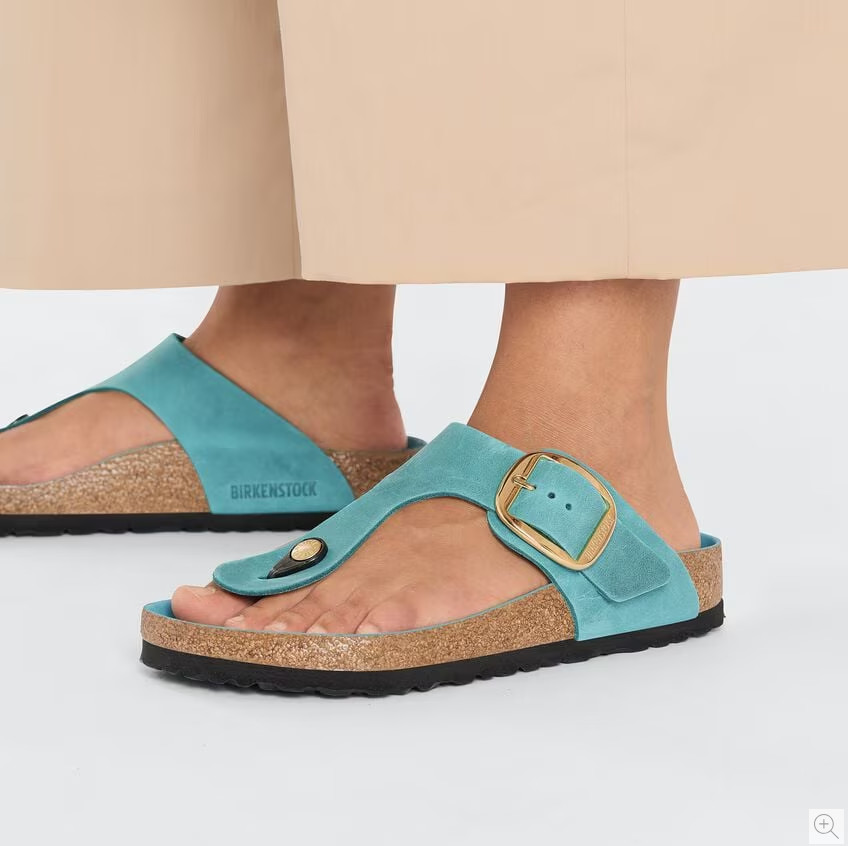 Birkenstock Gizeh Big Buckle Oiled Leather biscay bay EU 37 US6-6.5 regular/wide