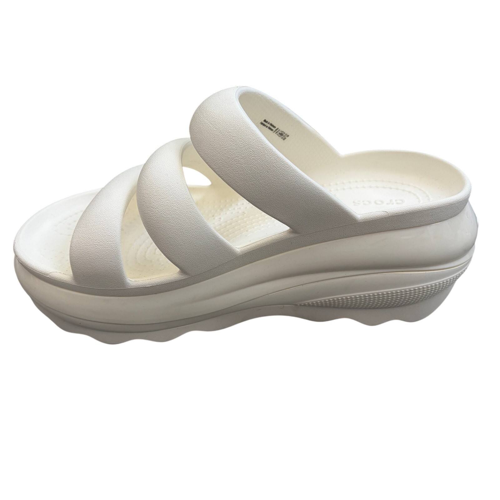 Crocs White Mega Crush Triple Strap Sandal Women’s Sz 10