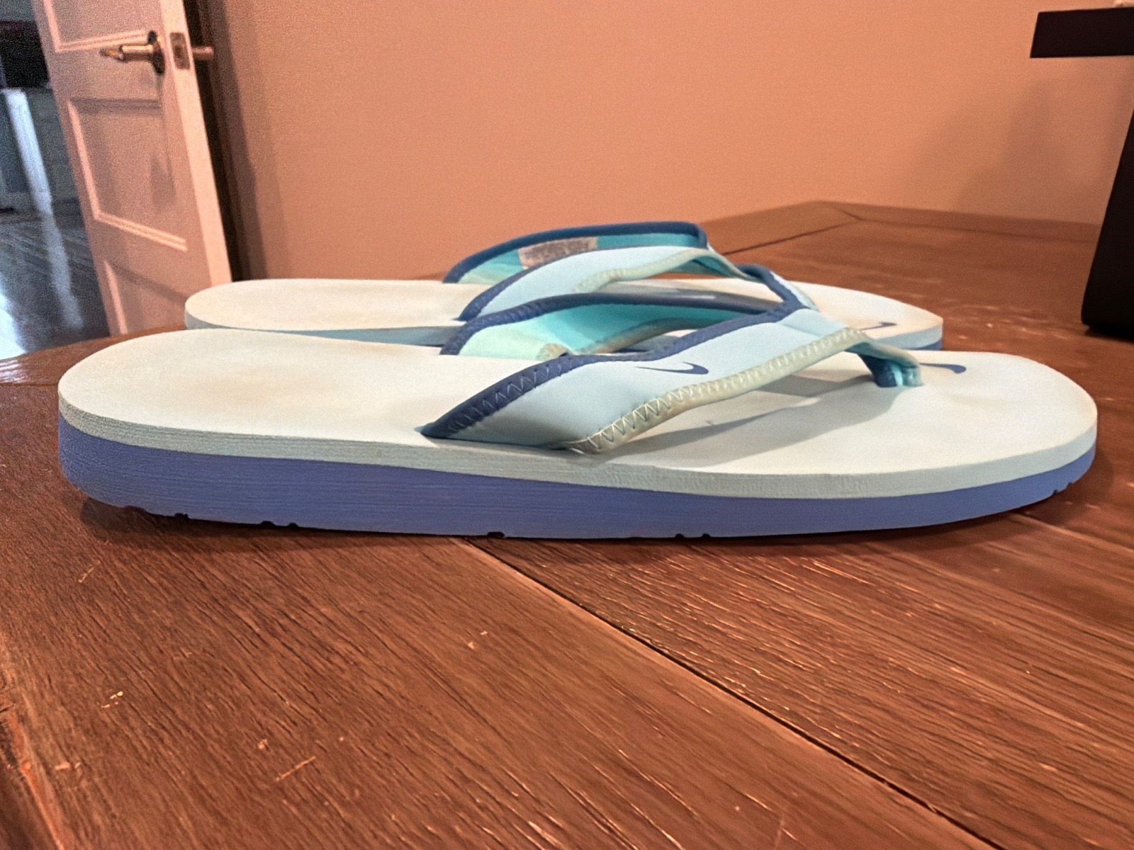 NIKE Celso South Beach Blue Flip Flop Thong Sandal Slip-On Slide 2014 Women’s 10