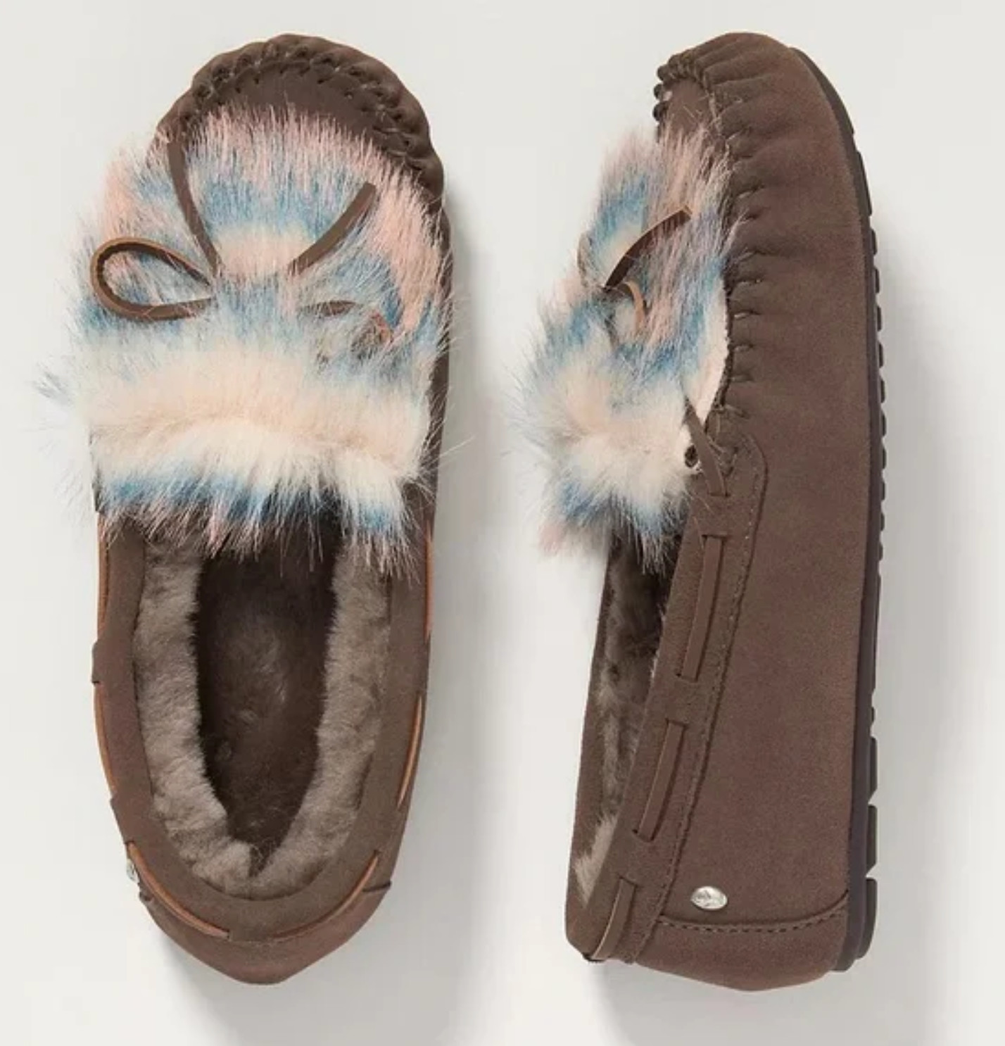 NEW EMU AUSTRALIA x ANTHROPOLOGIE GRAY LAVA AMITY MOCCASINS SLIPPERS SHOES 7