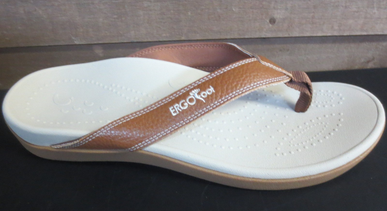 Ergofoot Orthotic UNISEX Flip Flops With Arch Support- BROWN – MENS 11 – WOMEN’S