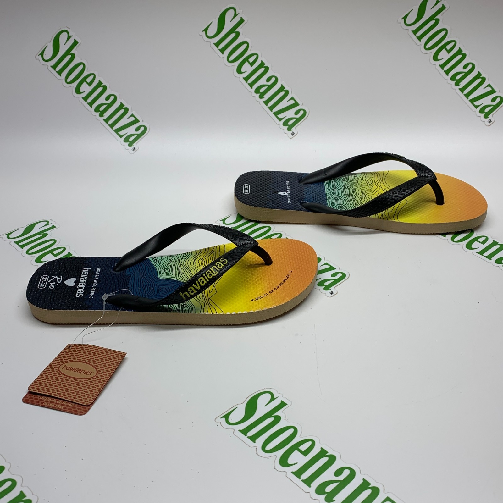 Havaianas Slim Love Rio Beach Heart Topographic Map Flip Flop Thong Womens 7 / 8