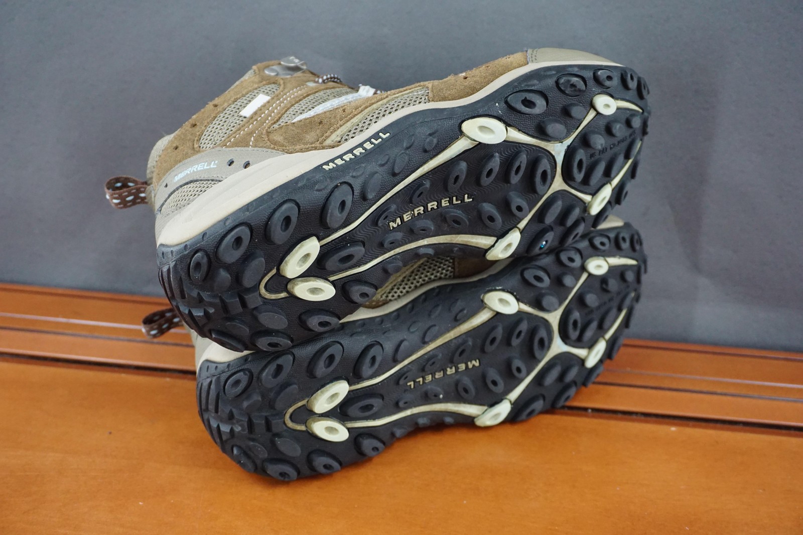 Merrell Payette Hiking Shoes Womens 8 Brown Waterproof Suede Mesh Trail Sneakers