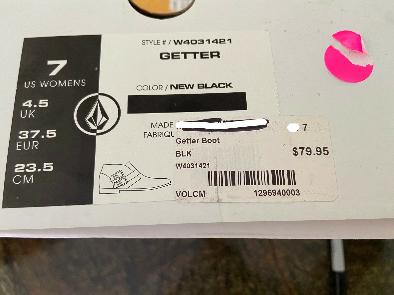 $80 Volcom Getter Ankle Bootie Sz 7,7.5 NIB Adjustable Buckle Shoes Black