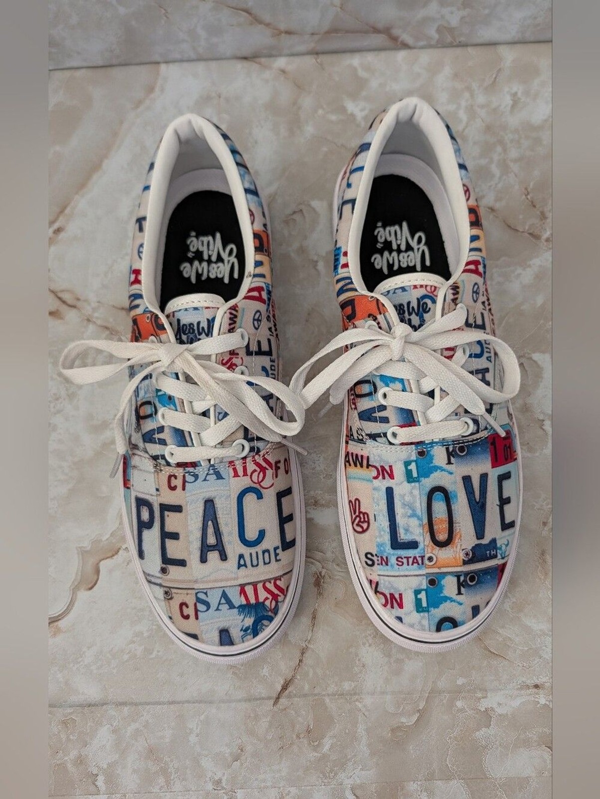 Yes We Vibe Casual Low-Top Graphic Lace-Up Sneakers – Multicolor Woman’s Sz 7