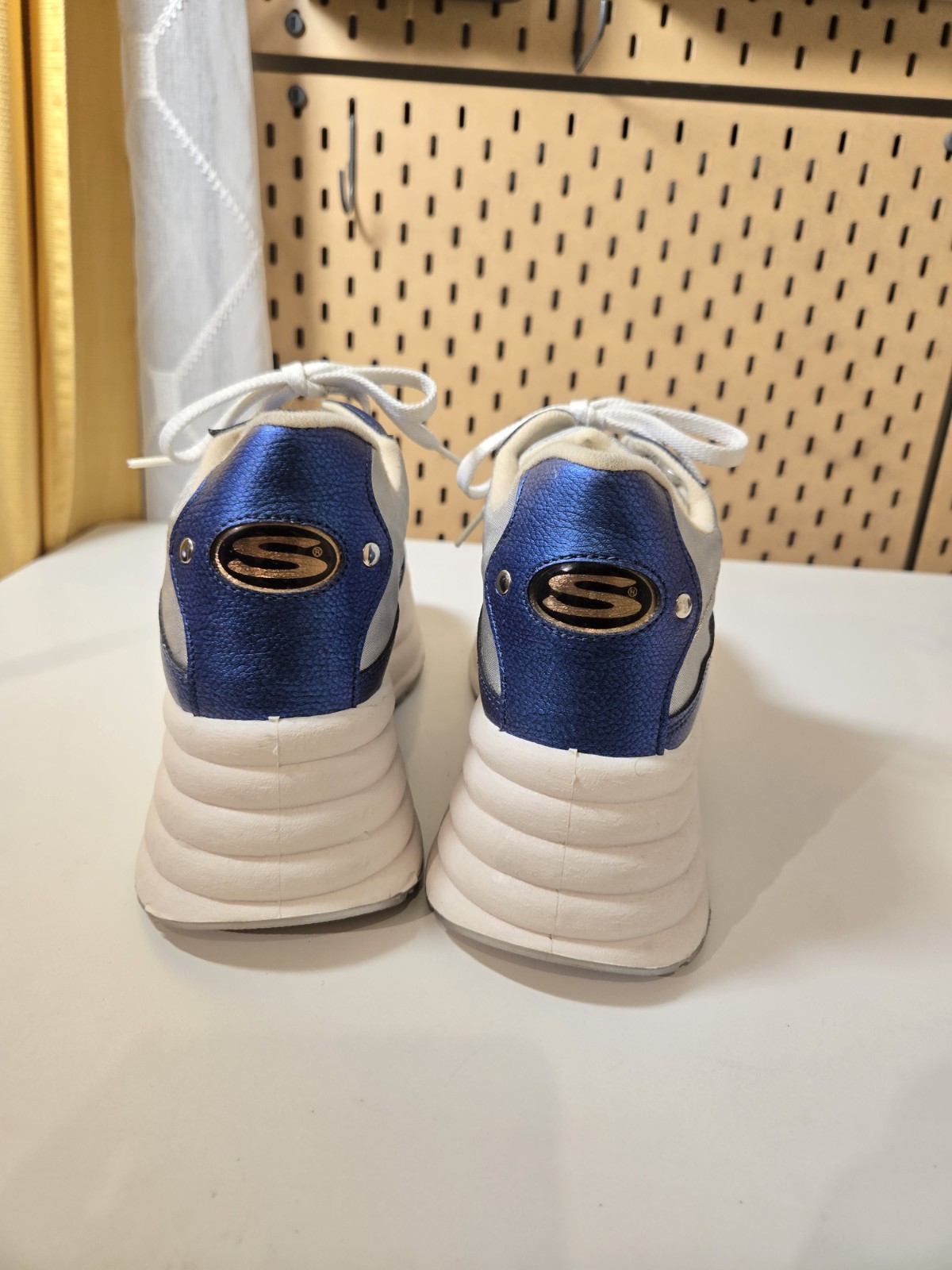 Vintage 90s Y2K Skechers Platform Sneakers Blue Sz9 (fits like 8) Bubble Sole