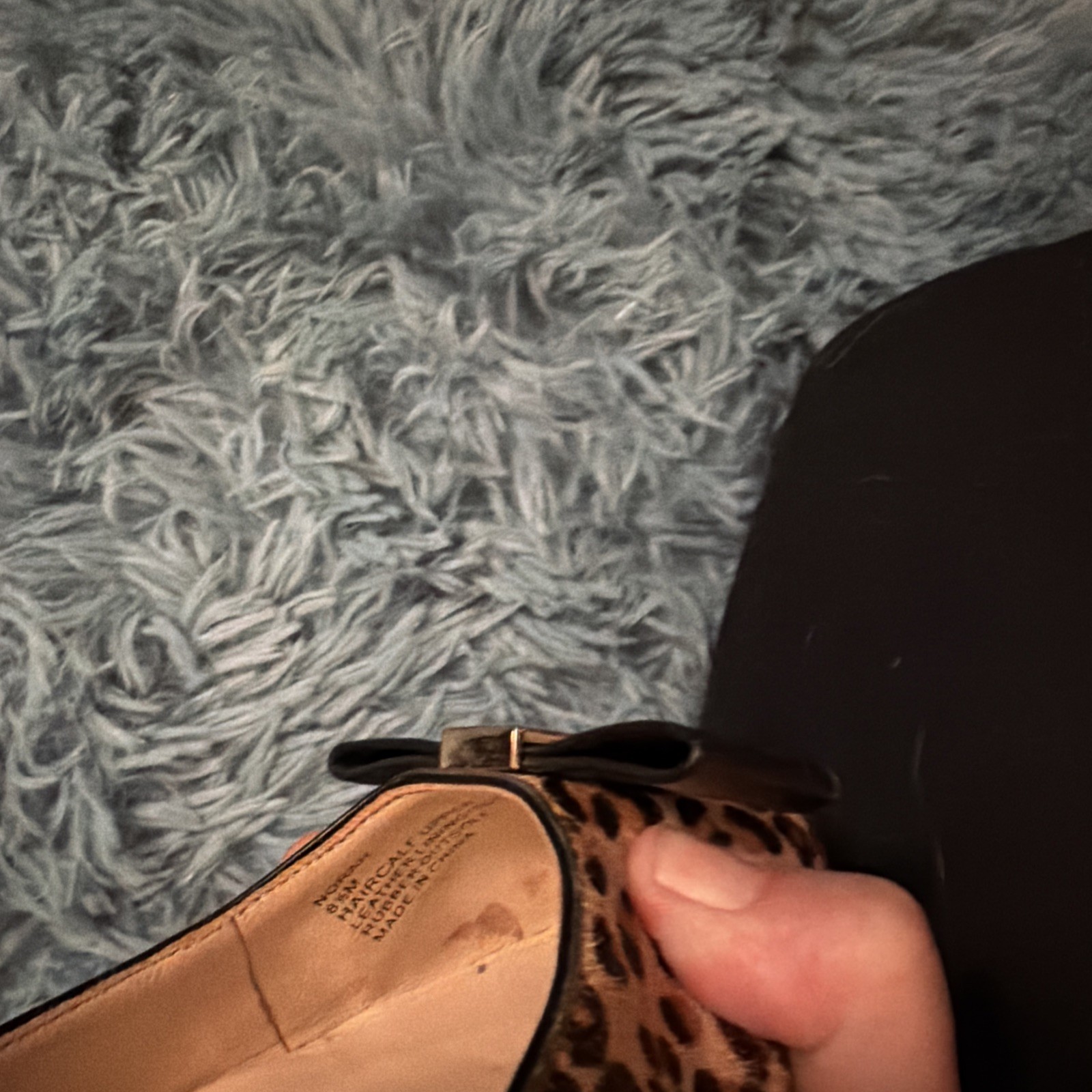 Kate Spade Nora Leopard Print Calf Hair Ballet Flats with Bow 8.5