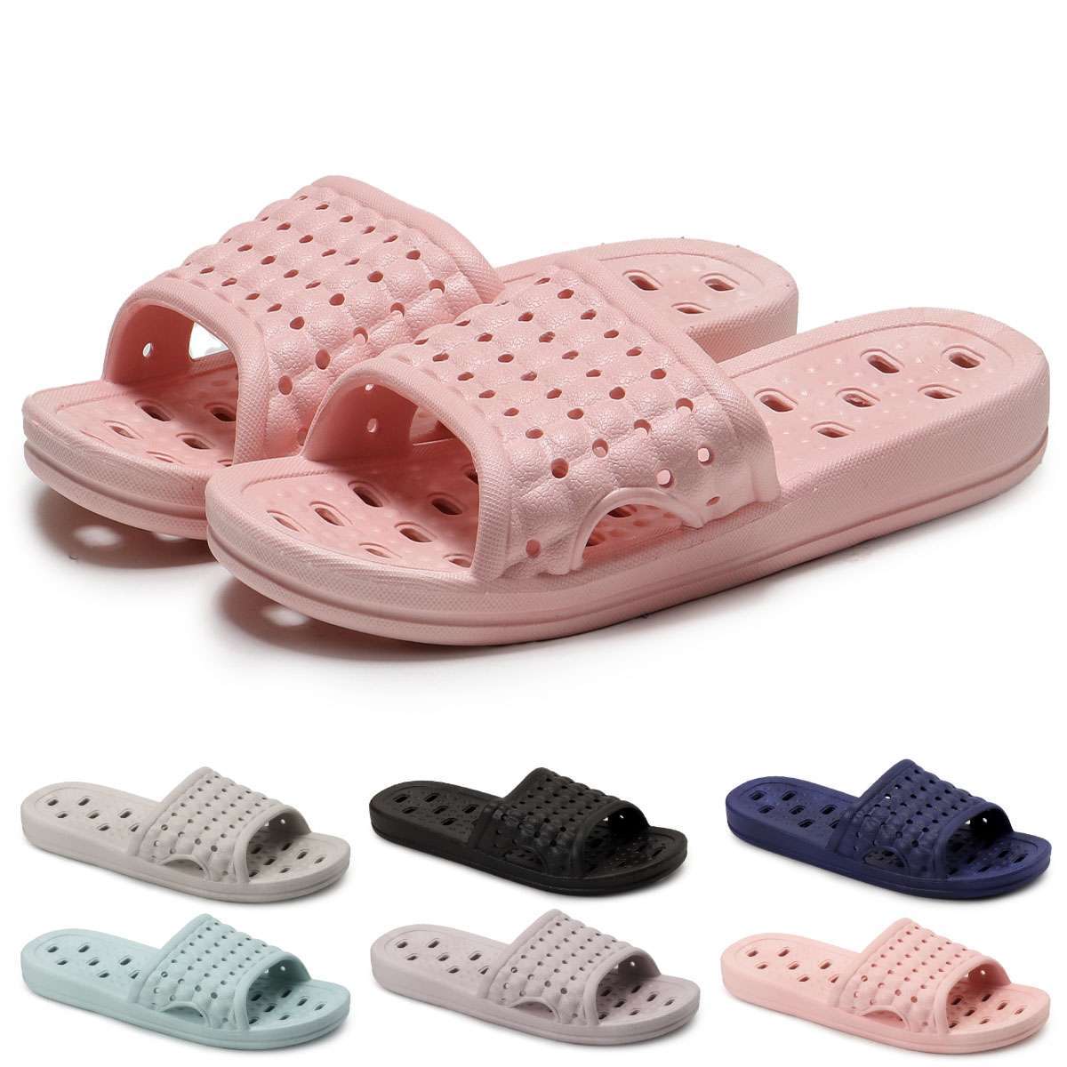 Shower Shoes Quick Dry Non-Slip Bathroom Slippers for Men Women Dorm Home Slides