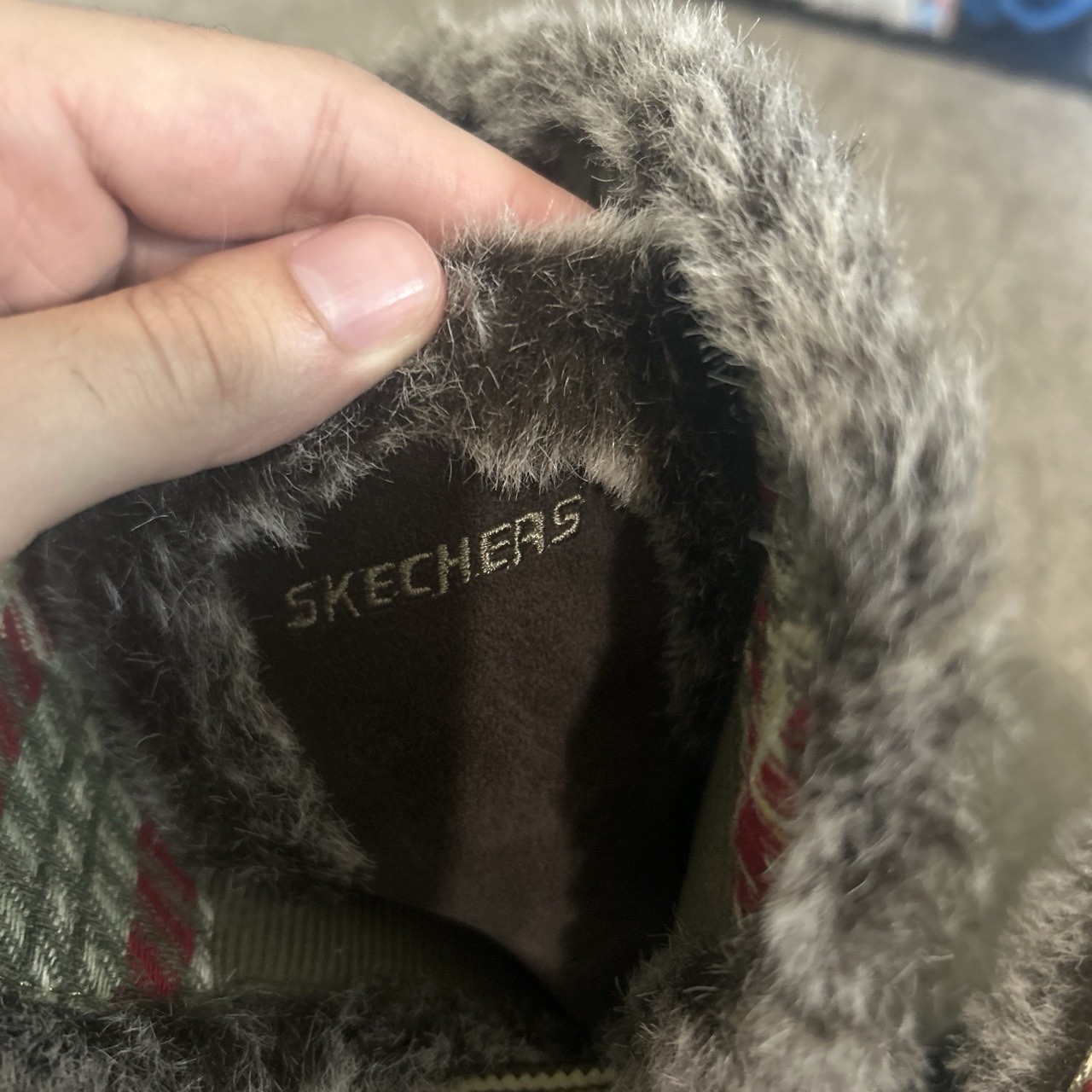 SKECHERS y2k Women’s Fur Lined Lace-Up boots Brown/Gray 7