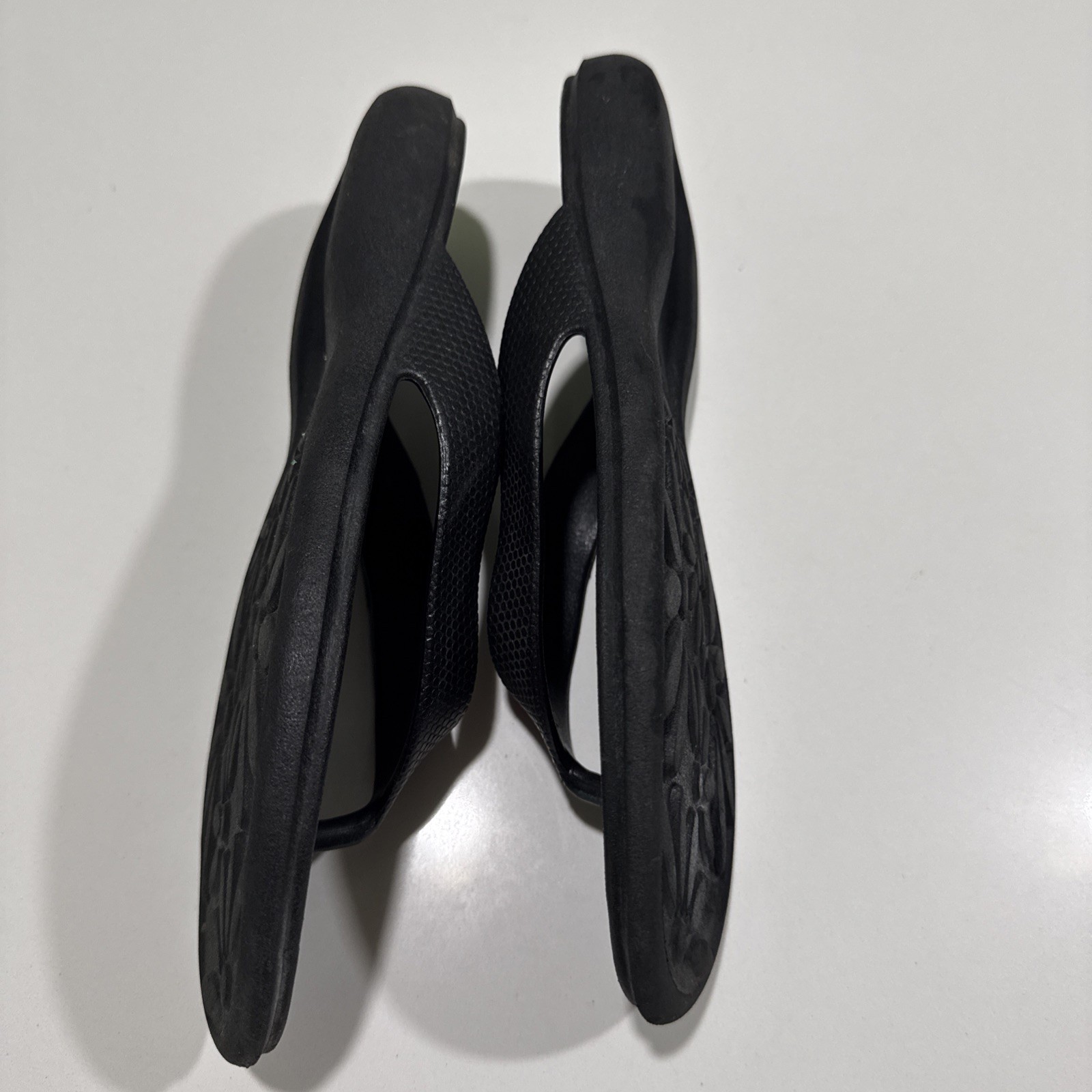 Okabashi Maui Sandals Women L 9-10 Flip Flop Black USA Orthopedic Comfort Arch