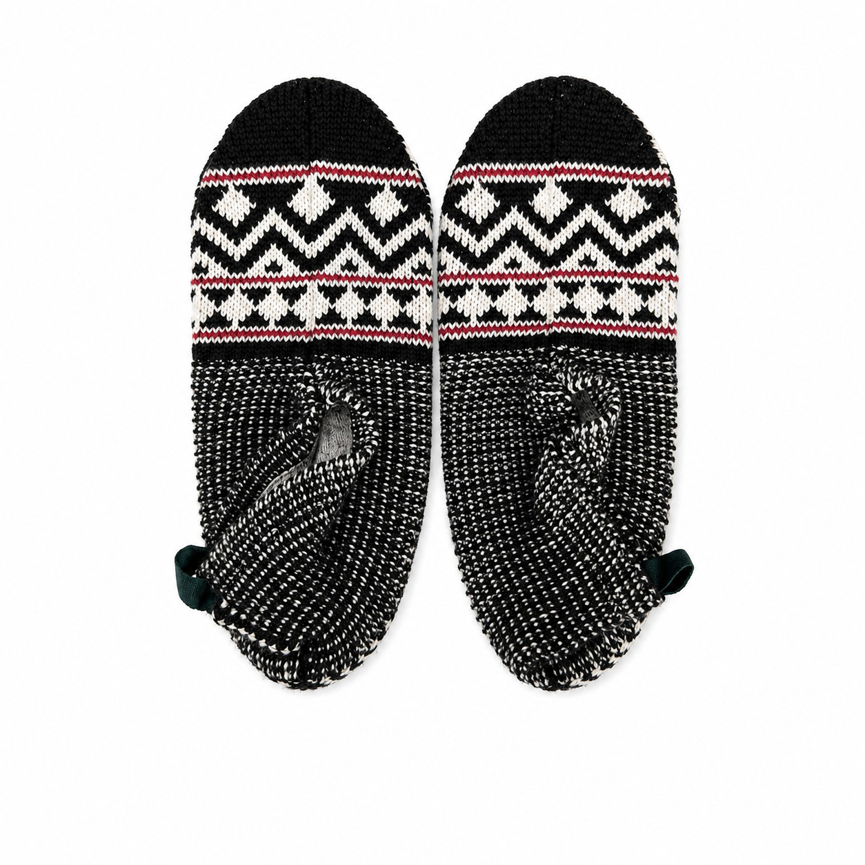 Bombas – Gripper Sherpa Lined Slipper – House Shoe Sock – Black Nordic – Size XL