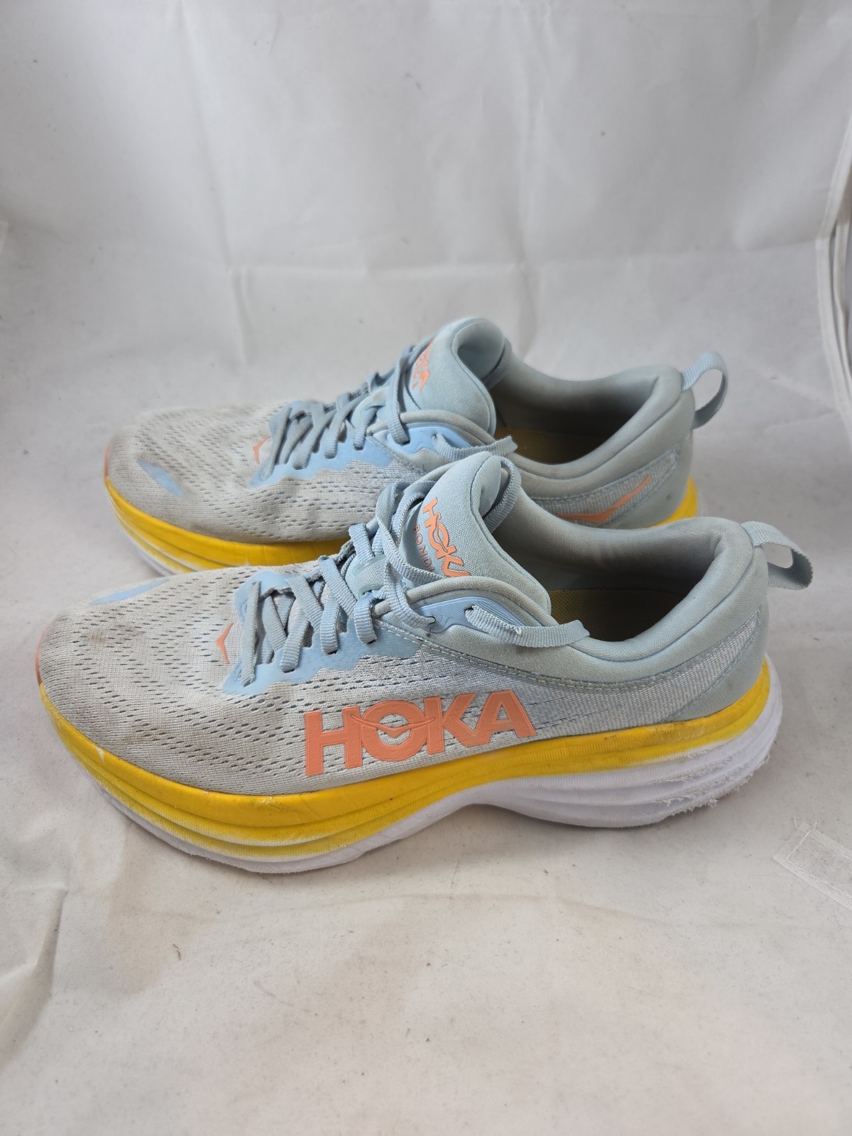 Hoka One One Bondi 8 Summer Song Blue Yellow Sneakers Women’s Size 10 B