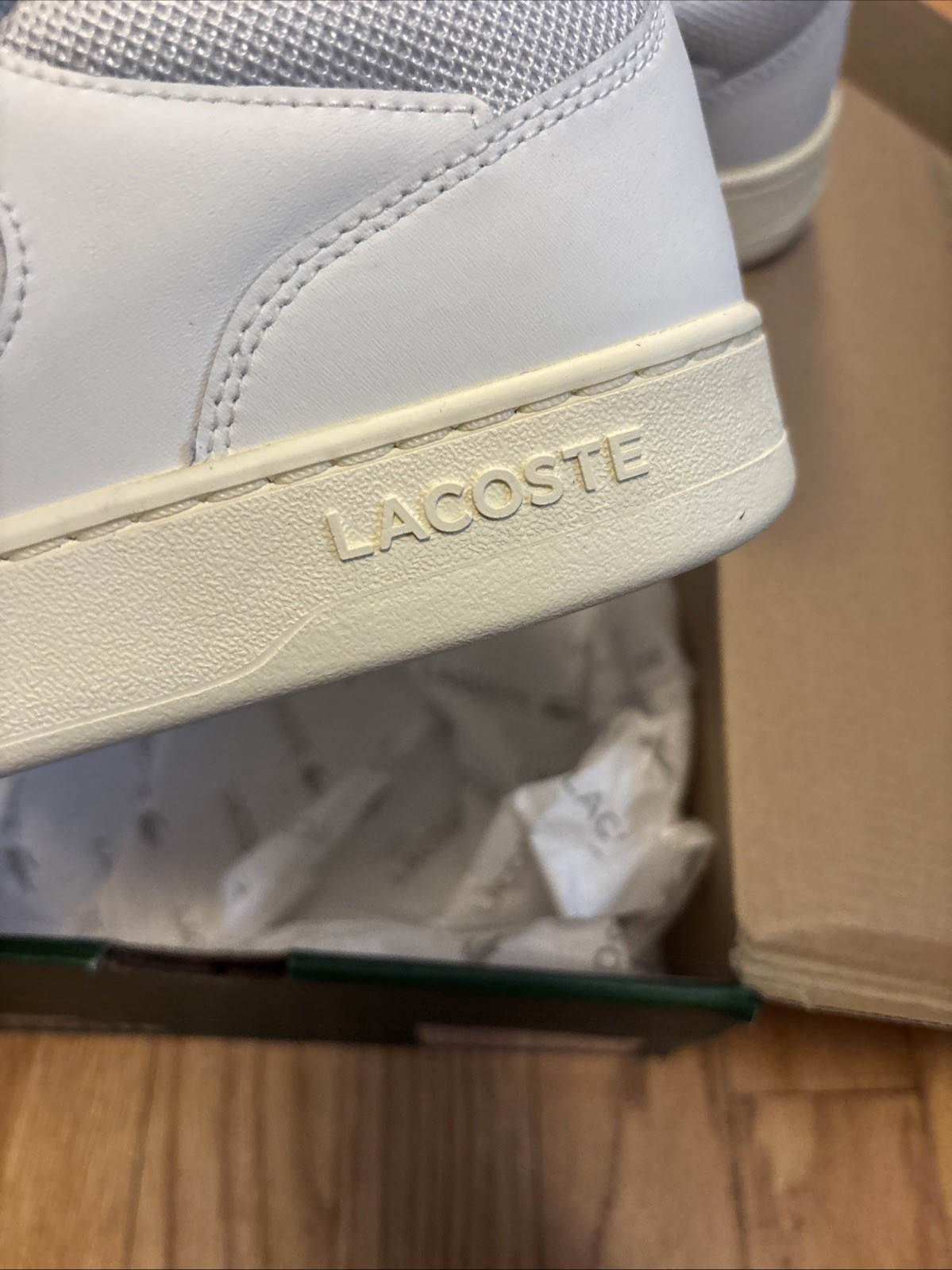 Lacoste Powercourt 2.0 Shoes Womens Size 10 White Leather Ortholite Sneaker NEW