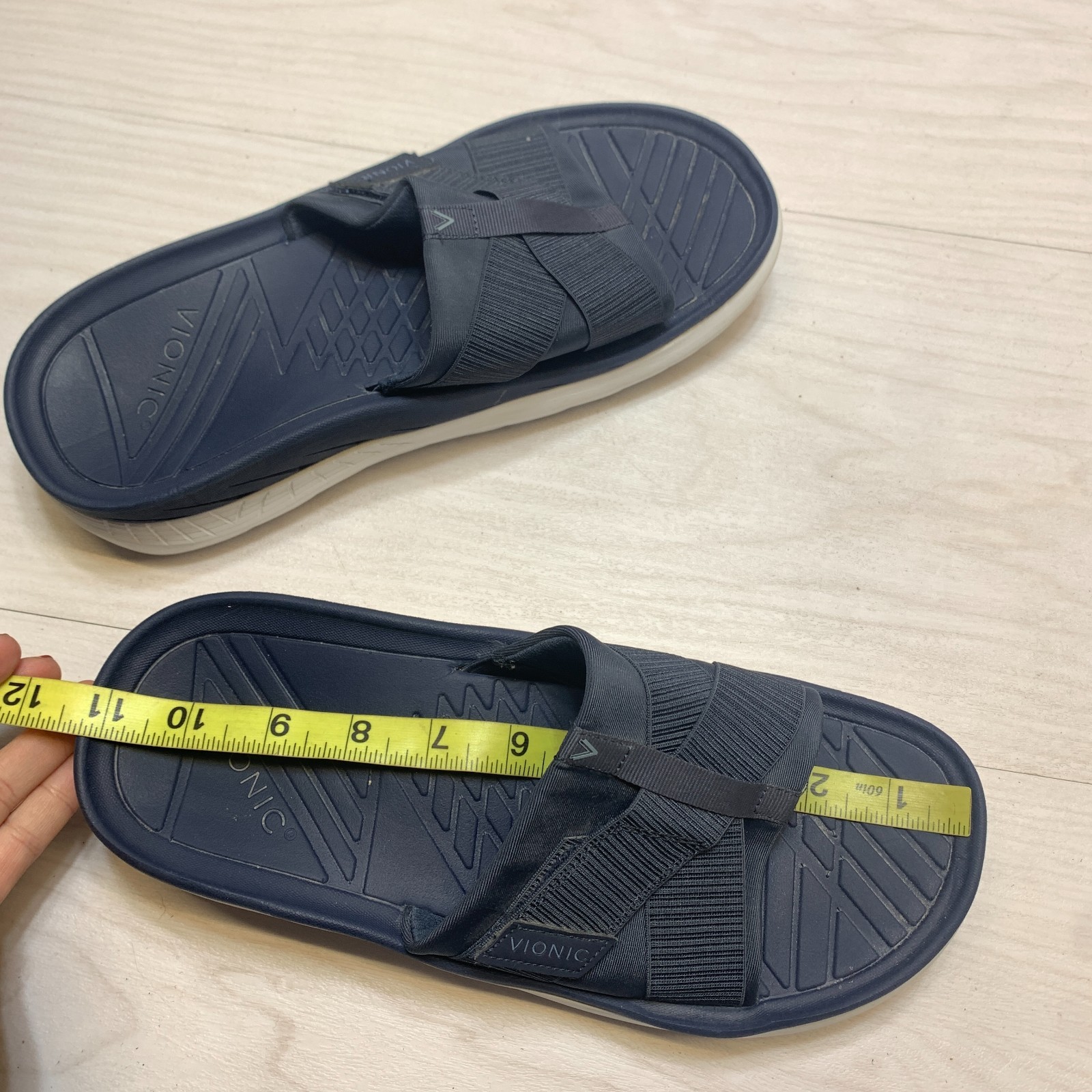 Vionic Rebound Recovery Sandals Unisex sz 9.5M/11W Blue Adjustable Straps Slides