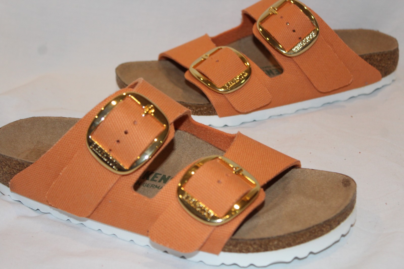 BIRKENSTOCK WOMEN’S BIG BUCKLE CANVAS SANDALS BURNT ORANGE EU 37 US 6-6.5 NARROW
