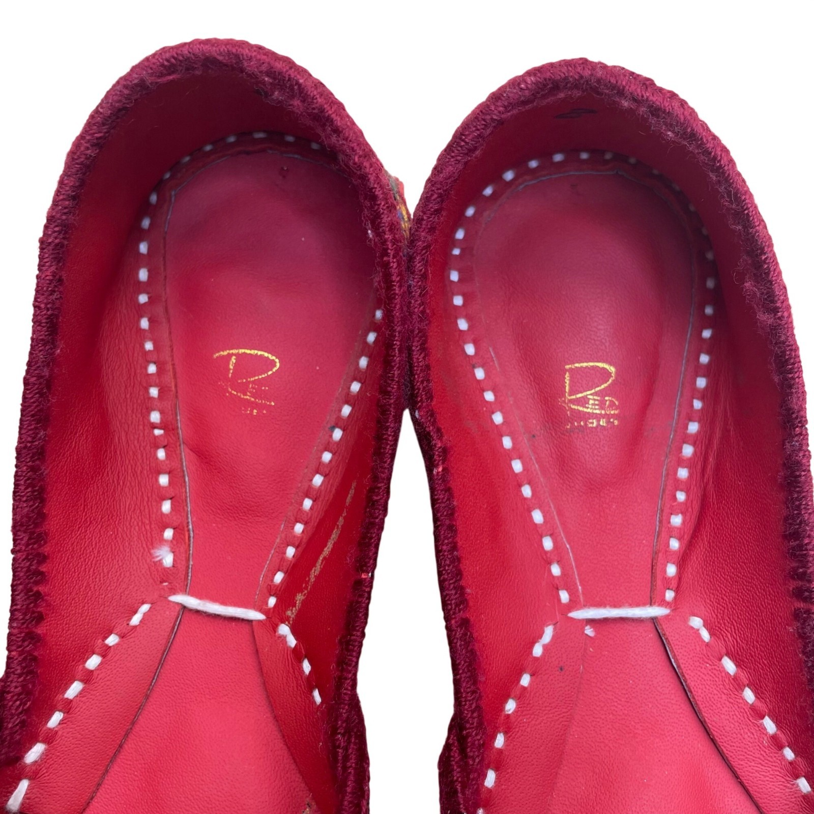 Red Women’s Multicolor Embroidered Ethnic Jutti Handcrafted Slip-On Flats Size 8