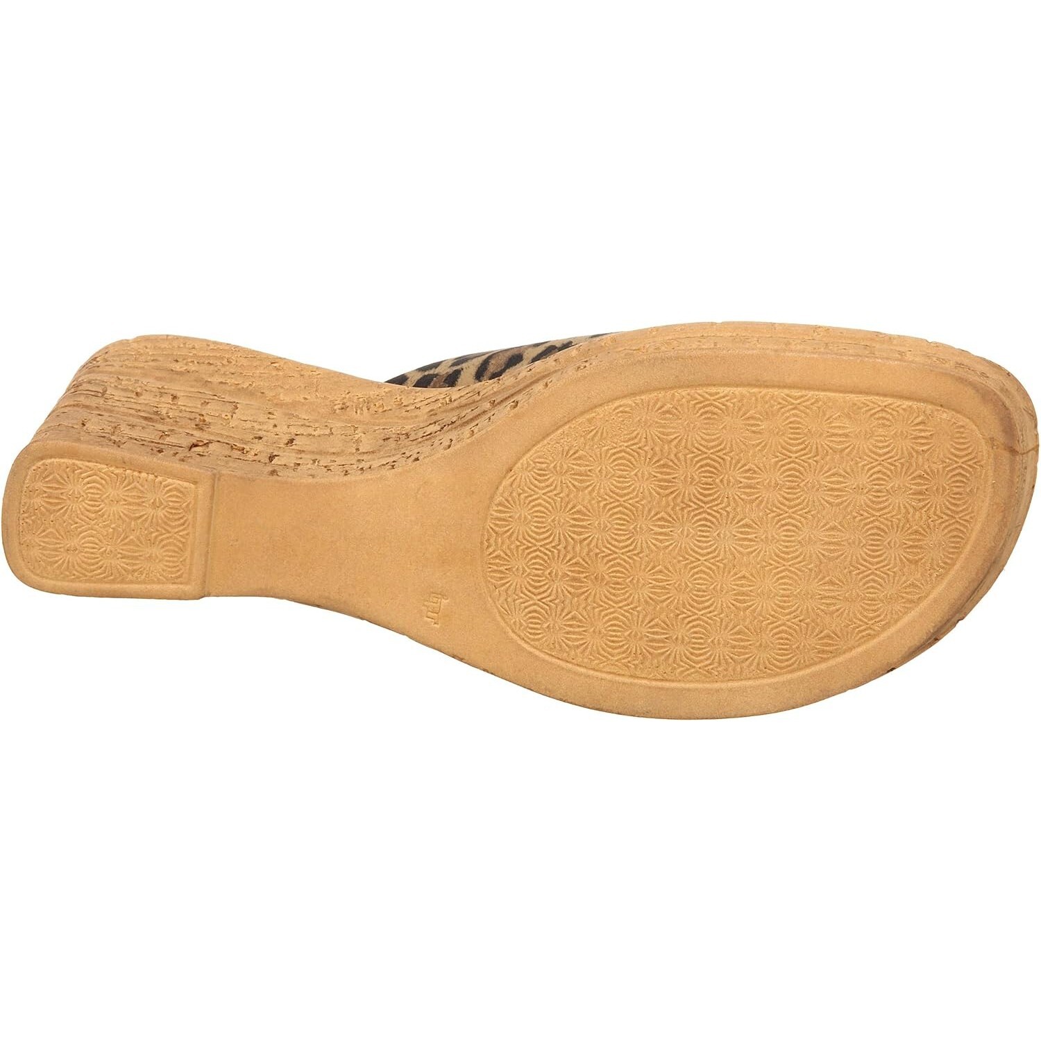 Onex Womens Christina Microfiber Upper Cork Wedge Sandal – Brown Leopard EUC