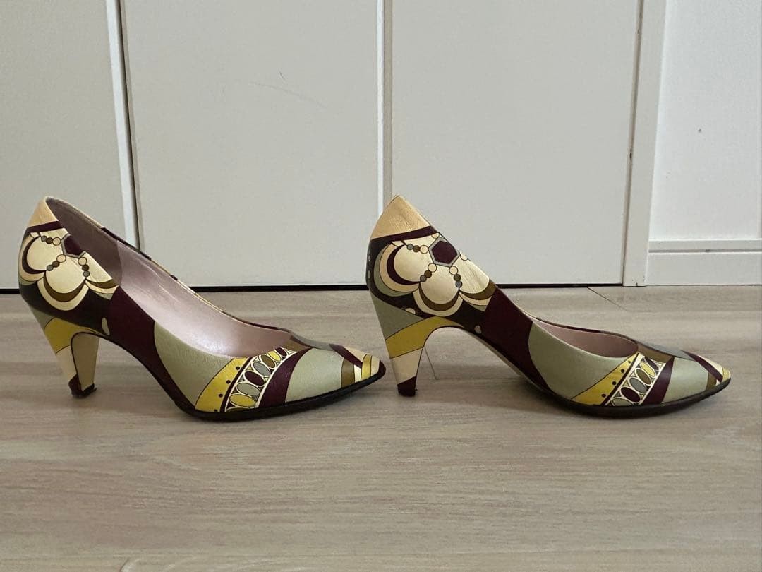 Emilio Pucci Heeled Pumps Multicolor Pointed Toe Size 36.5 Women’s From Japan