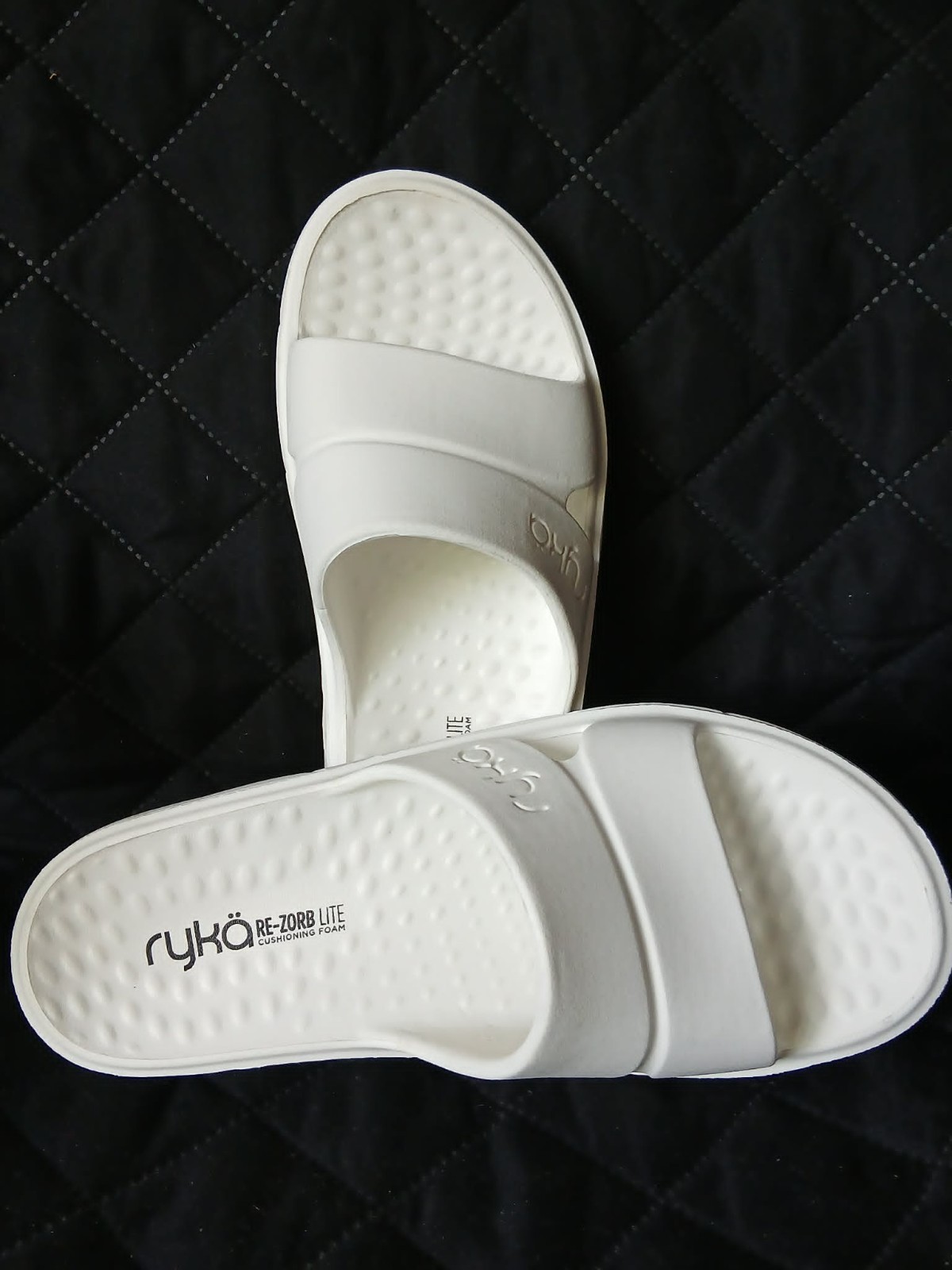 Ryka Ultimate Recovery Molded Slide Sandals Restore Slide White