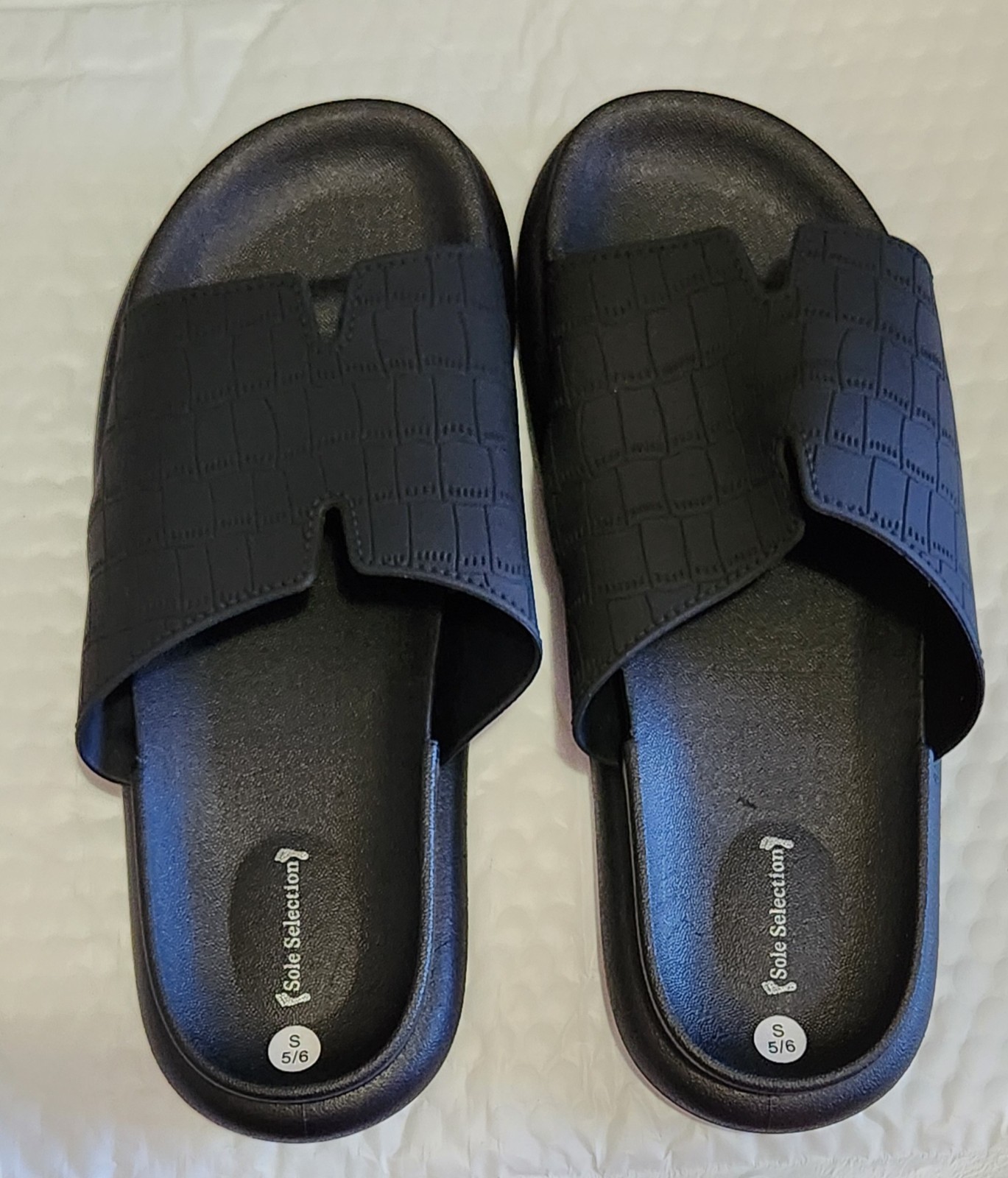 Soul Selection Black Eva Slides Size -Small 5/6