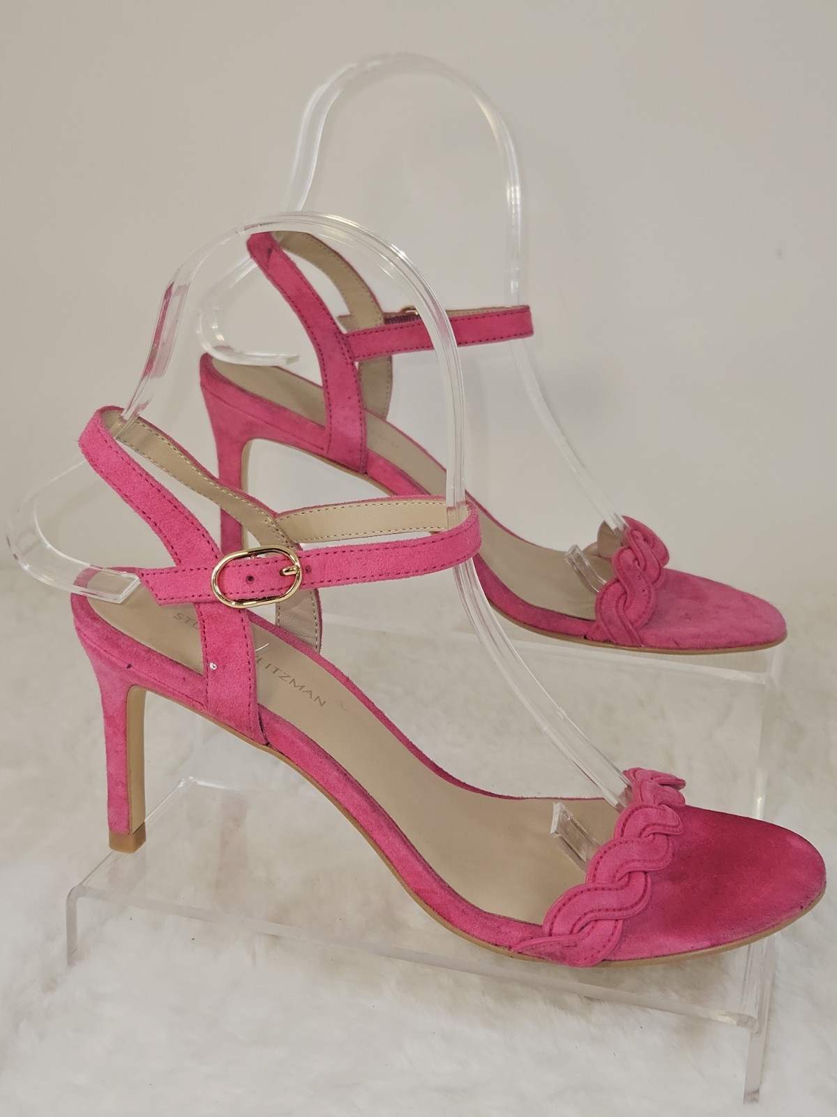 Stuart Weitzman Dancer Twistie Suede Sandal Women’s Pink Size US6B EU36.5