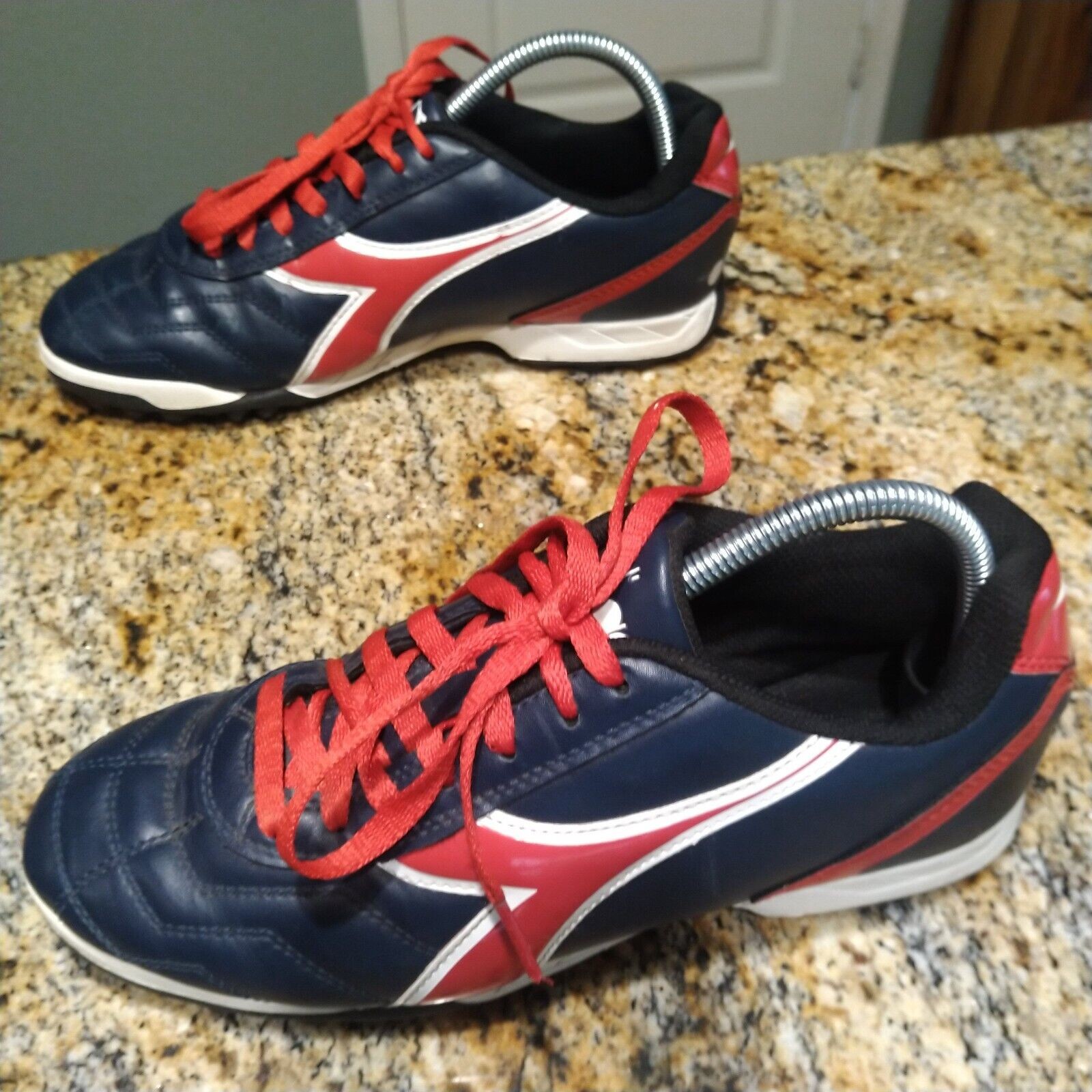 Diadora Capitano ID Indoor Soccer Shoes Navy Blue/Red Women’s Size 9 PO0508