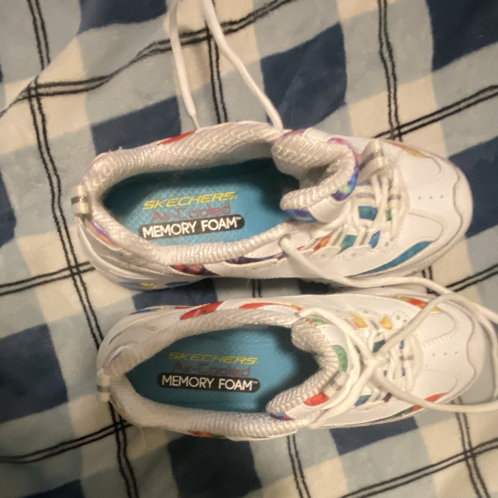 SKECHERS Air-Cooled Memory Foam Tie Dye White/Multicolor Low Top Sneakers