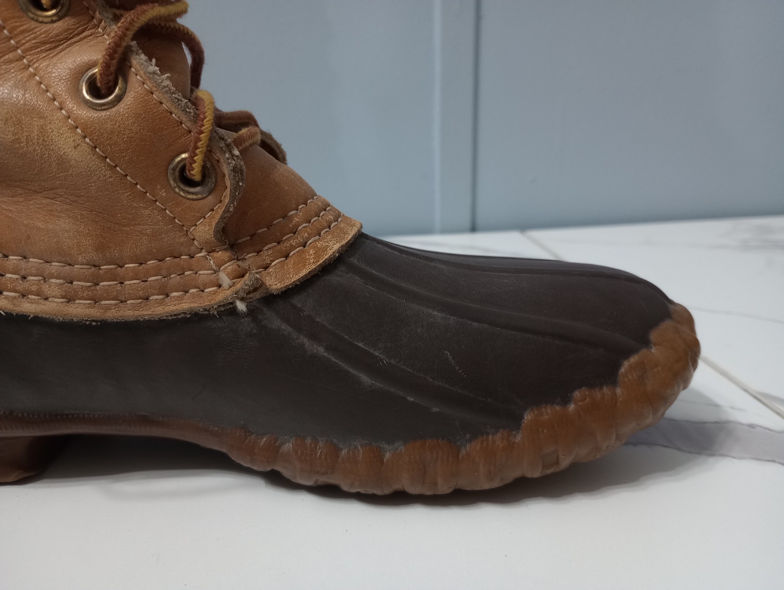 LL Bean Maine Hunting Shoe Women 6 Made In USA Outdoor Leather Brown