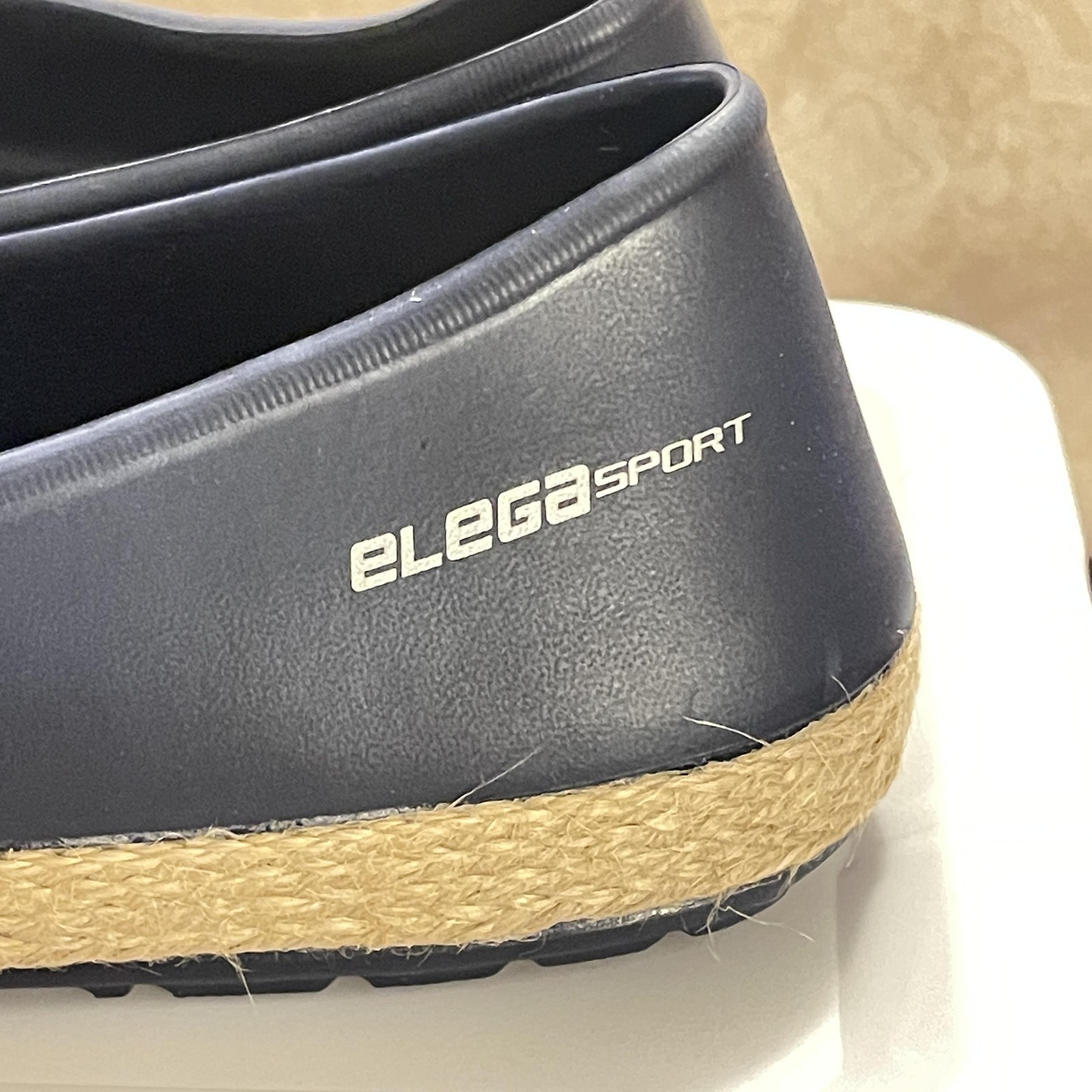 ELEGA SPORT Shoes Womens Size 8 Navy Blue Flats Espadrille Jelly EVA SV-014