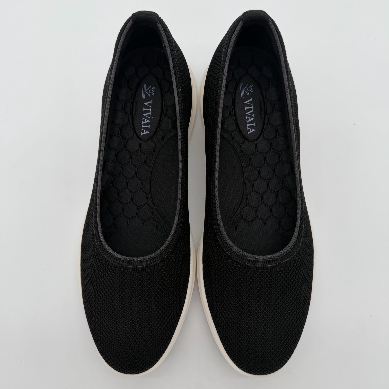 Vivaia Izabel Walker Pro Hybrid Comfort Support Knit Water RPT Flats Black 10.5