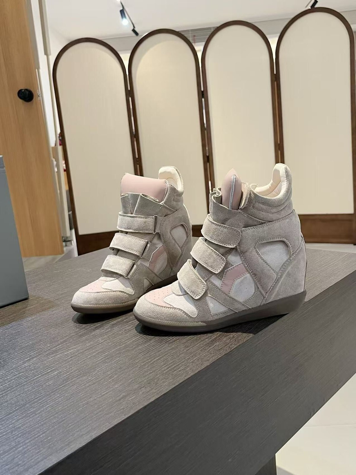Isabel Marant Inspired High Quality Wedge Sneakers-pinke