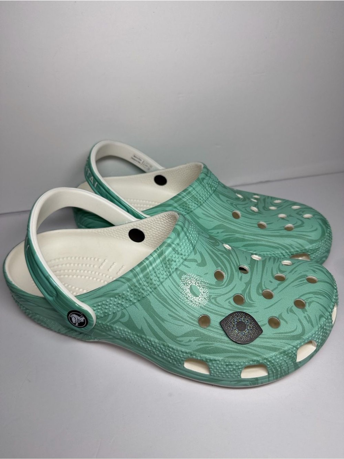 Crocs Classic Marbled Clog Aqua Green White Unisex Size M9 W11